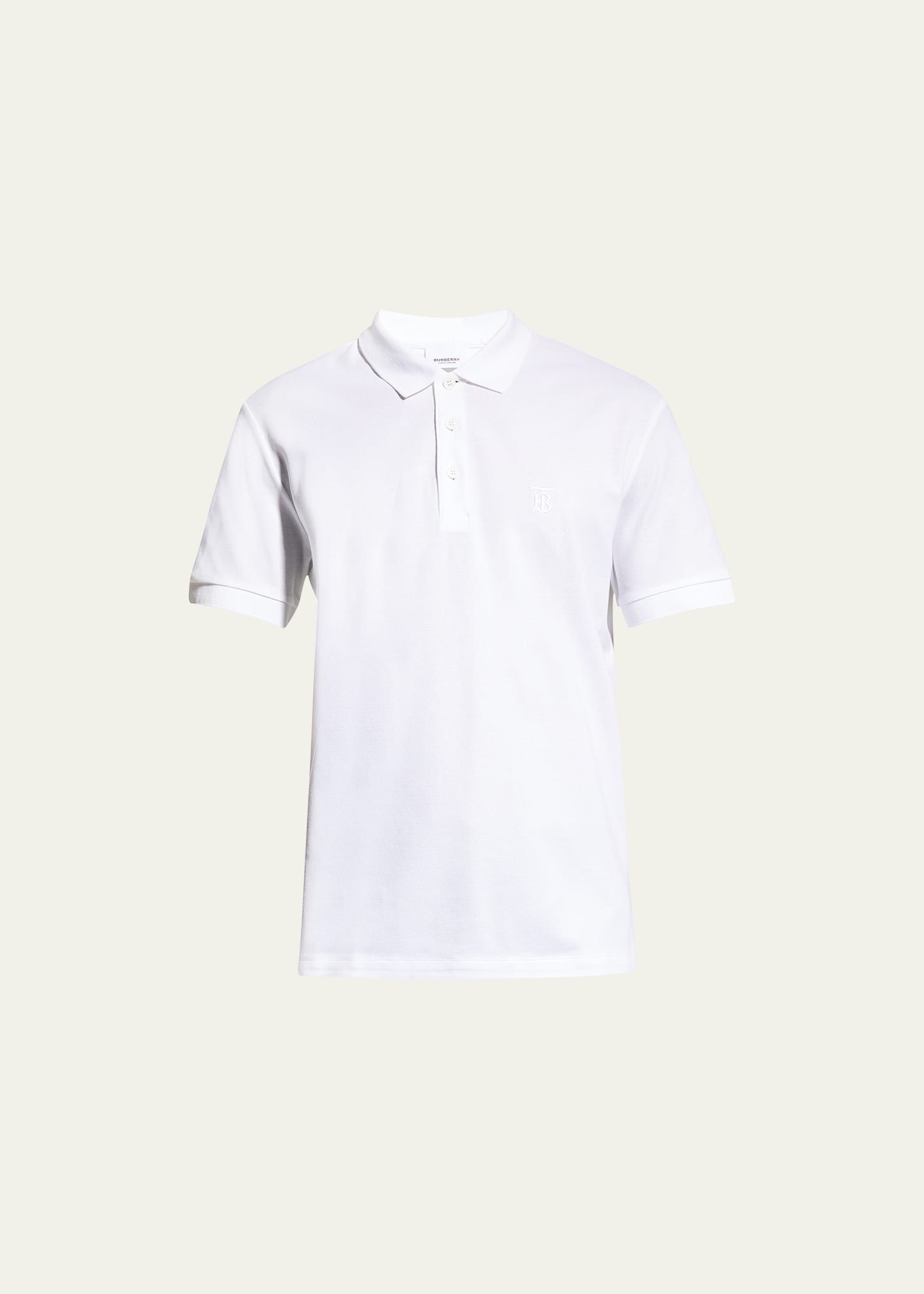 Burberry Men's Eddie Pique Polo Shirt, White - Bergdorf Goodman
