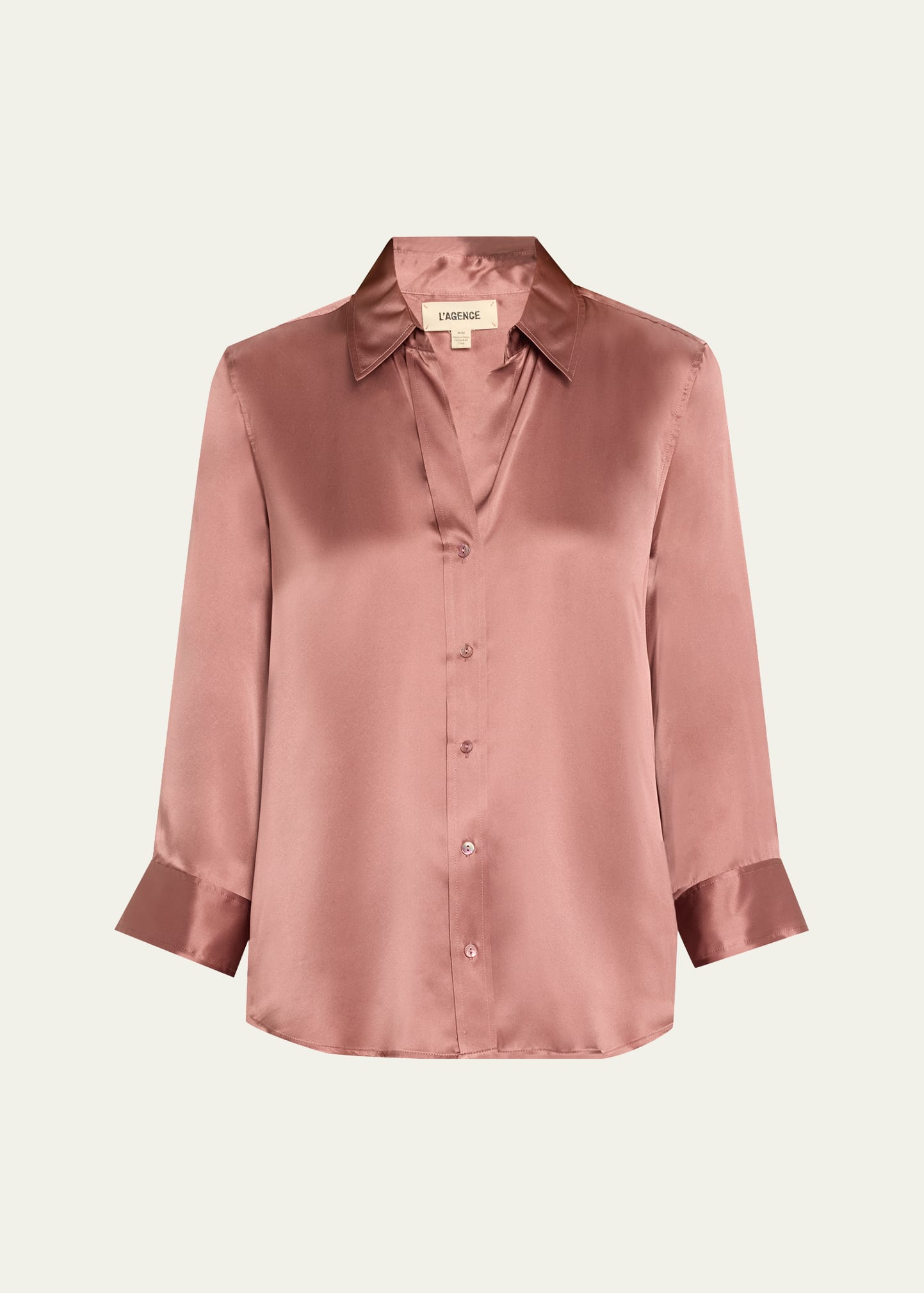 NWOT L’AGENCE top Soft Almond Silk Buttondown Blouse