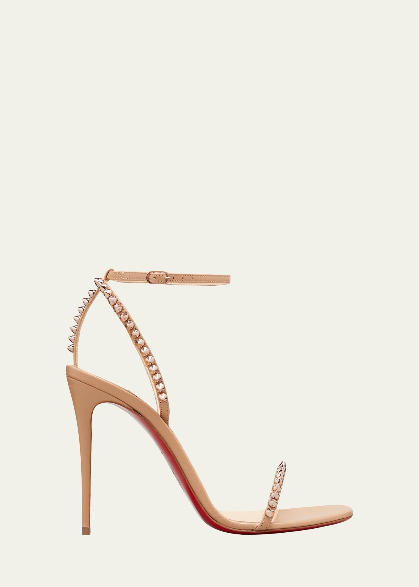 Christian Louboutin So Me Red Sole Spike Metallic Leather Sandals
