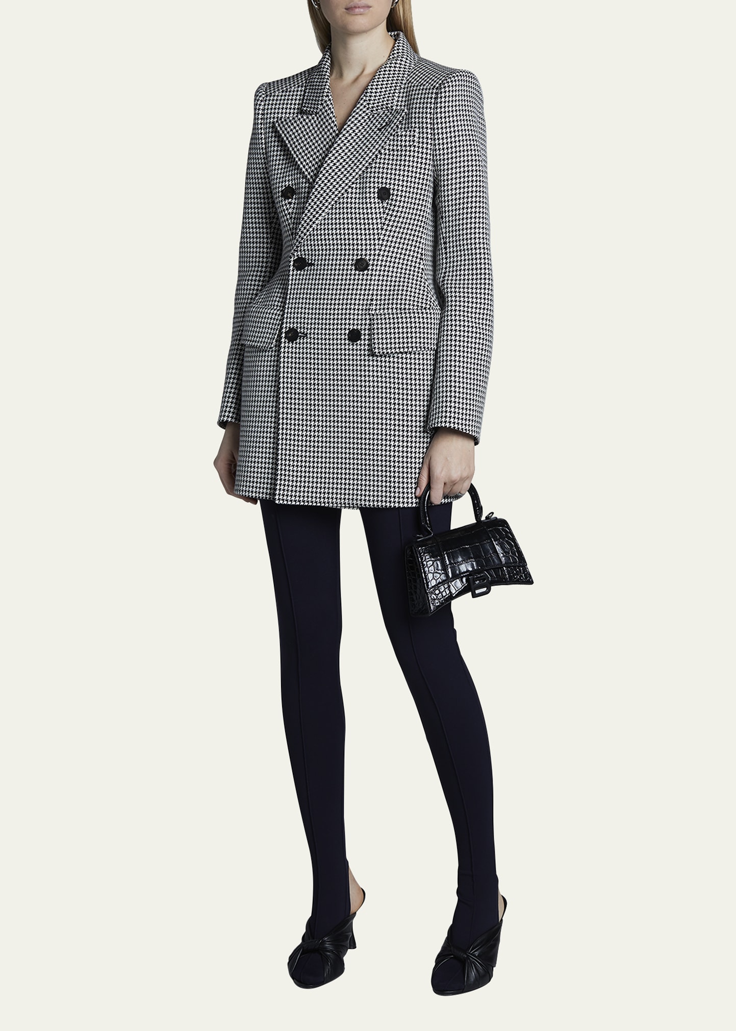 BALENCIAGAバレンシアガ　Hourglass Houndstooth Balenciaga Hourglass Houndstooth Double-Breasted Blazer