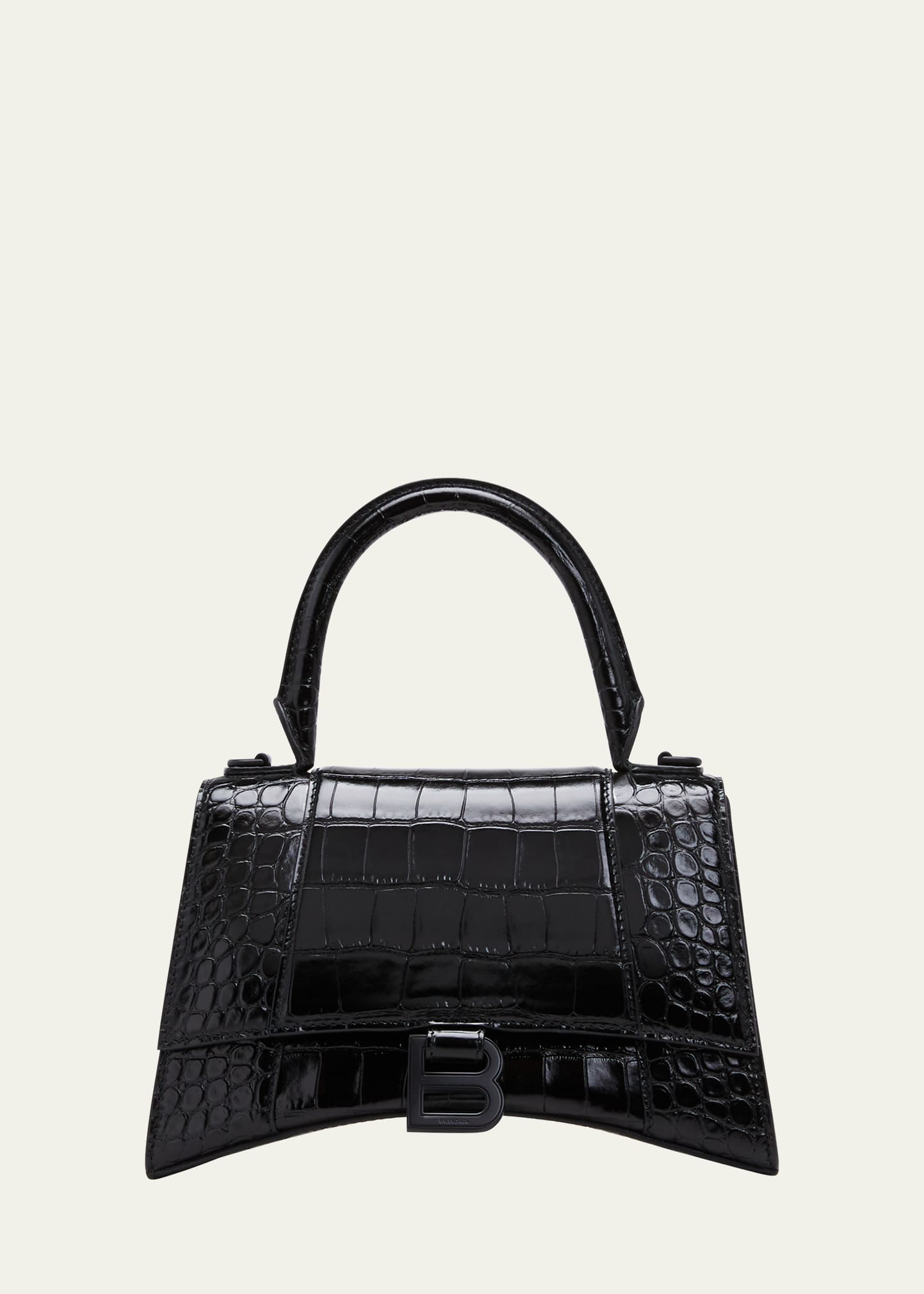 Hourglass Small Crocodile-Embossed Top-Handle Bag Bergdorf