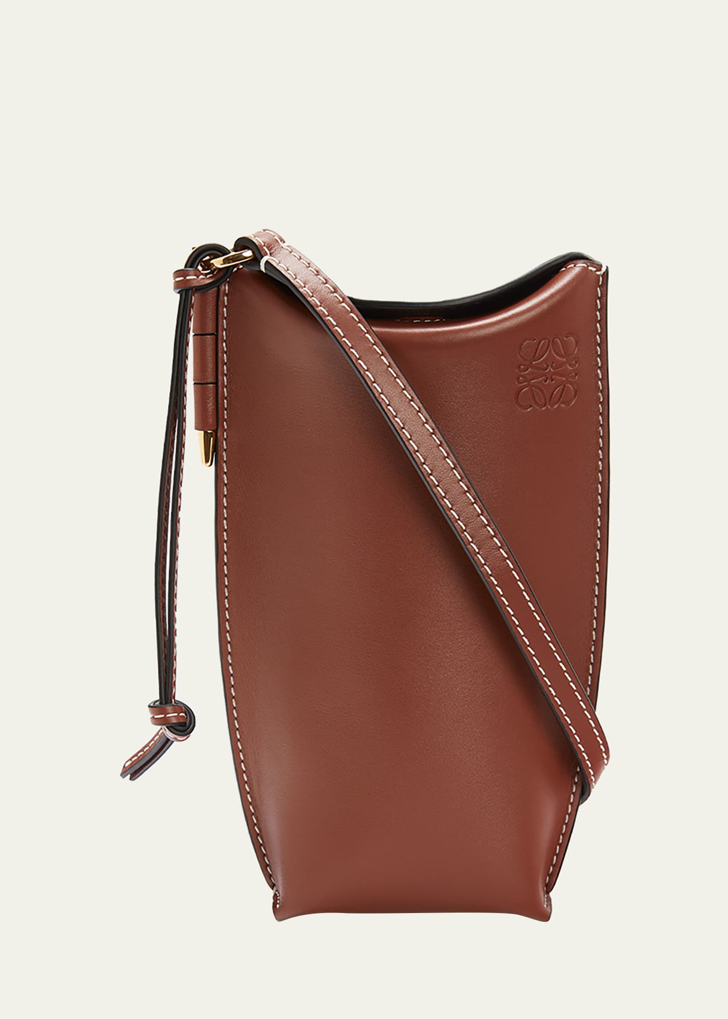 Loewe Anagram Gate Bucket Bag In Natural Calfskin