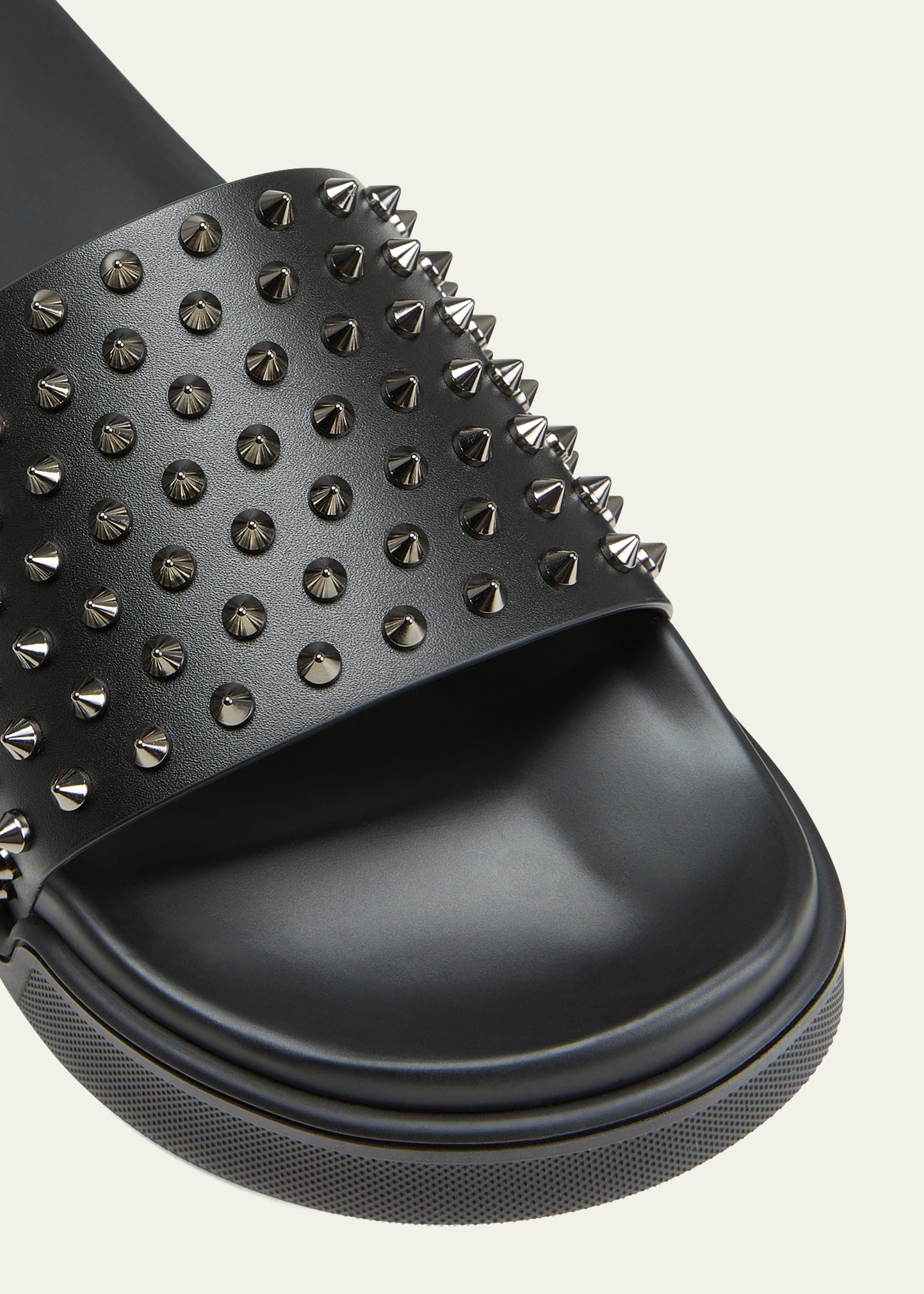 Christian Louboutin Men's Pool Fun Spiked Leather Slide