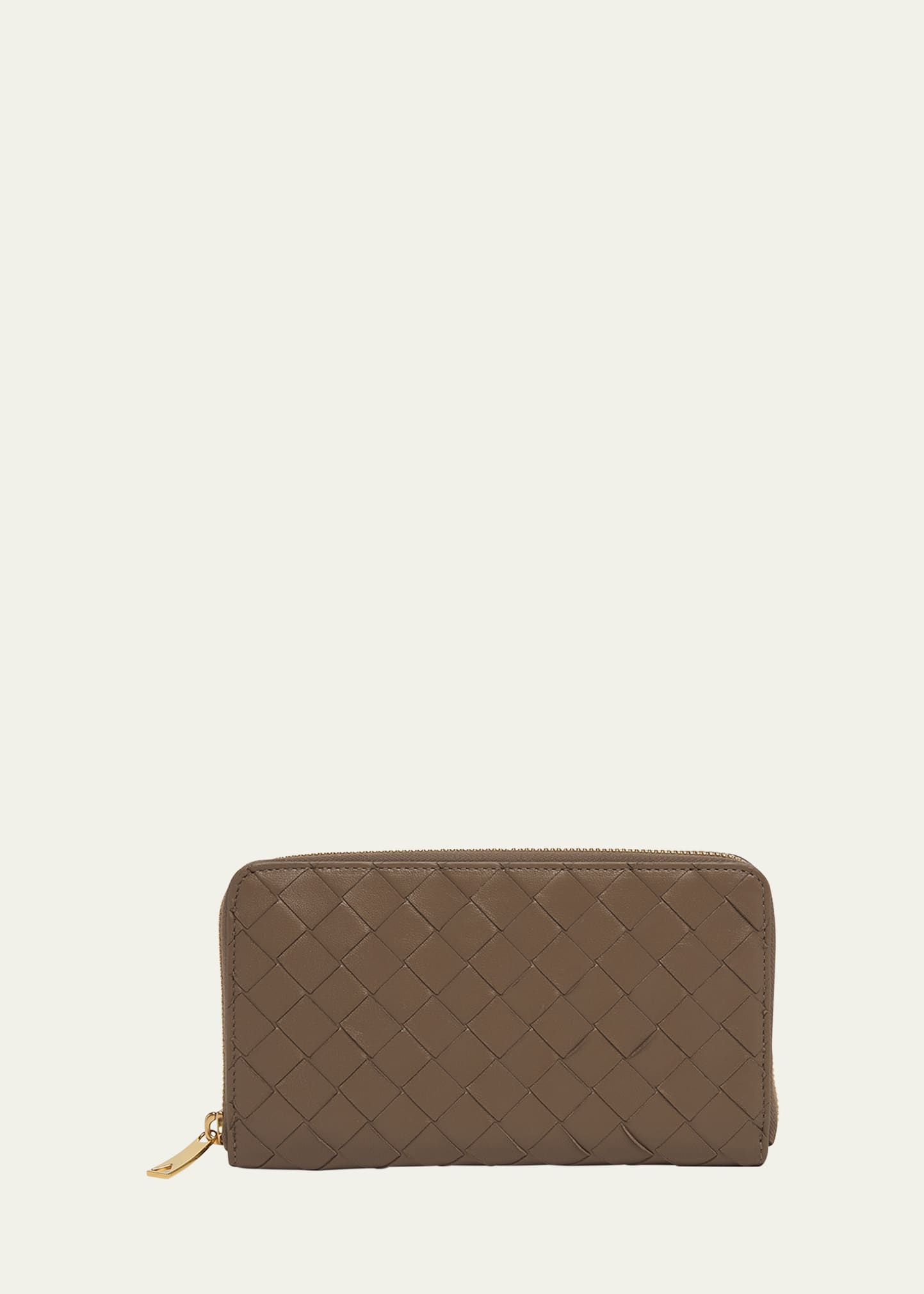 【BOTTEGAVENETA】IntrecciatoNappaLeatherZip-AroundLongWallet Bottega Veneta Intrecciato Zip Around Wallet Black 22.5x13x2