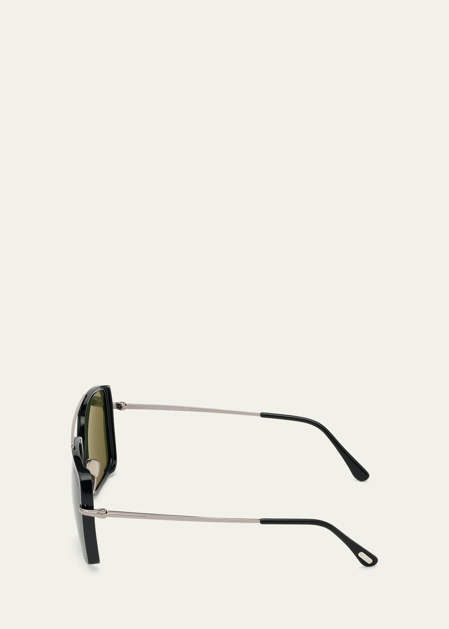 Tom Ford Double Bridge Sunglasses Square Frame Unisex Fashion Eyewear ? TOM FORD Carla-02 Acetate Square Sunglasses | Neiman Marcus main image 2