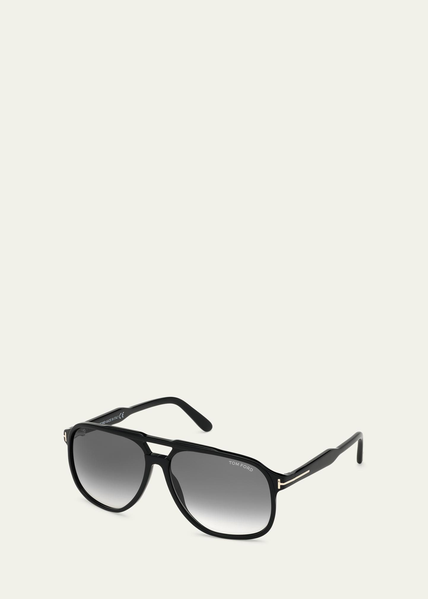Authentic Tom Ford Holden Aviator Sunglasses with Dark Gray Gradient Lenses TOM FORD 61MM Aviator Sunglasses | Saks Fifth Avenue main image 3