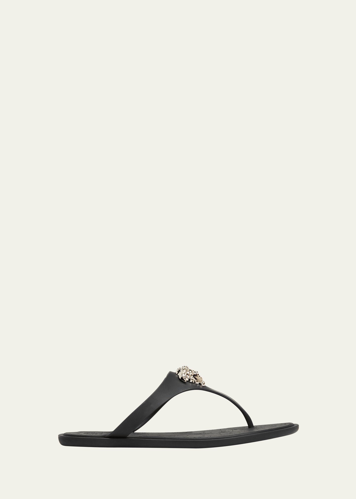 Medusa leather thong sandals in black - Versace