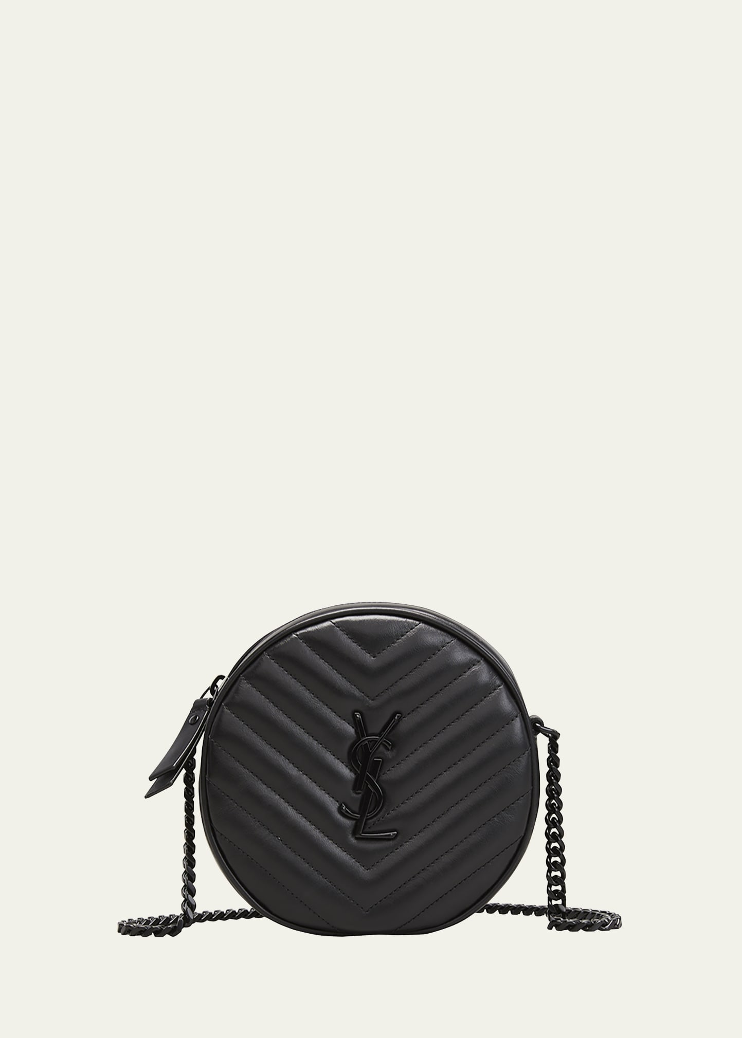 Saint Laurent // Grey Vinyle Round Camera Bag – VSP Consignment