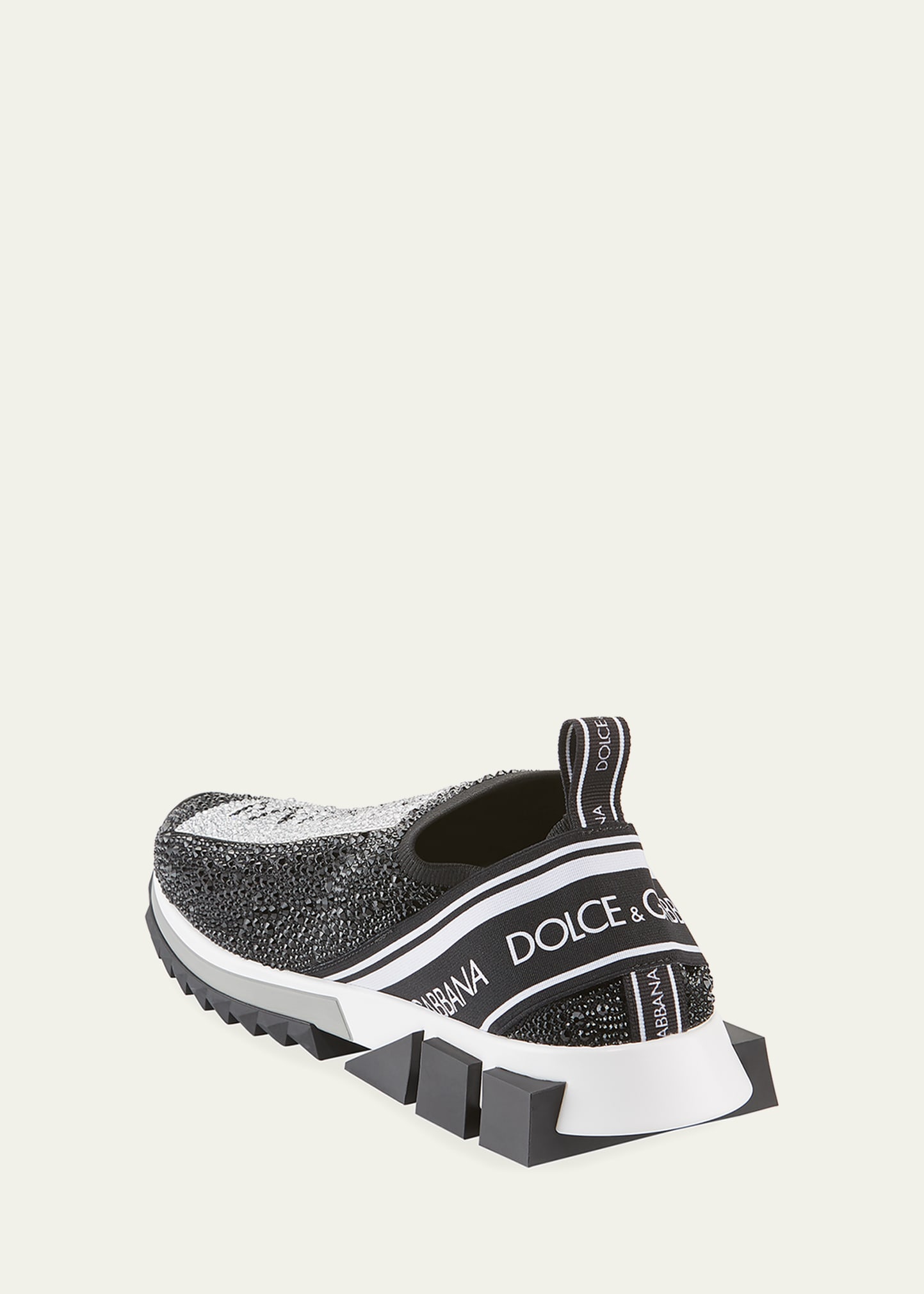 Dolce&Gabbana Men's Sorrento Crystal-Embellished Logo Knit