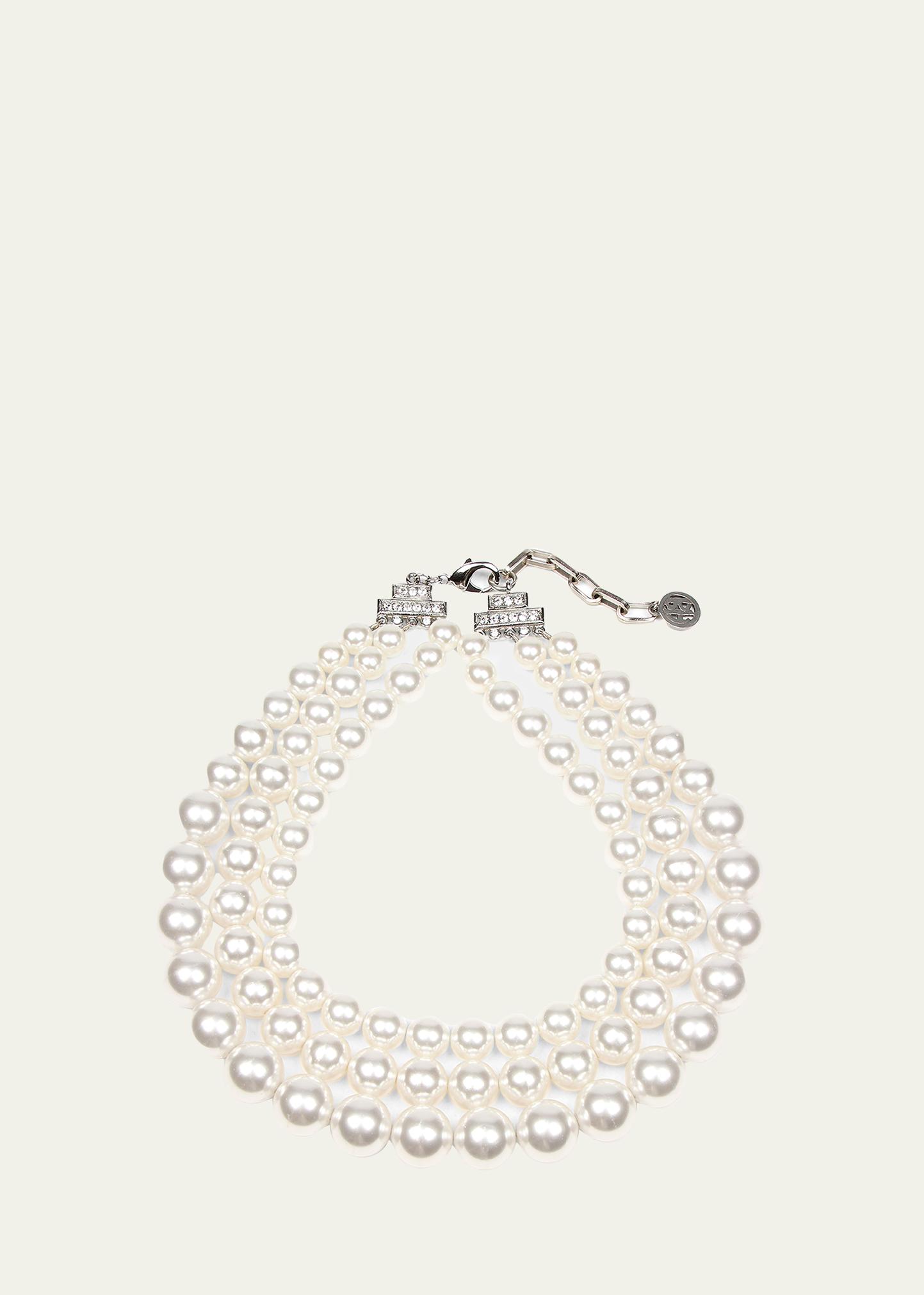 Ben-Amun Triple Glass-Pearl Strand Necklace - Bergdorf Goodman