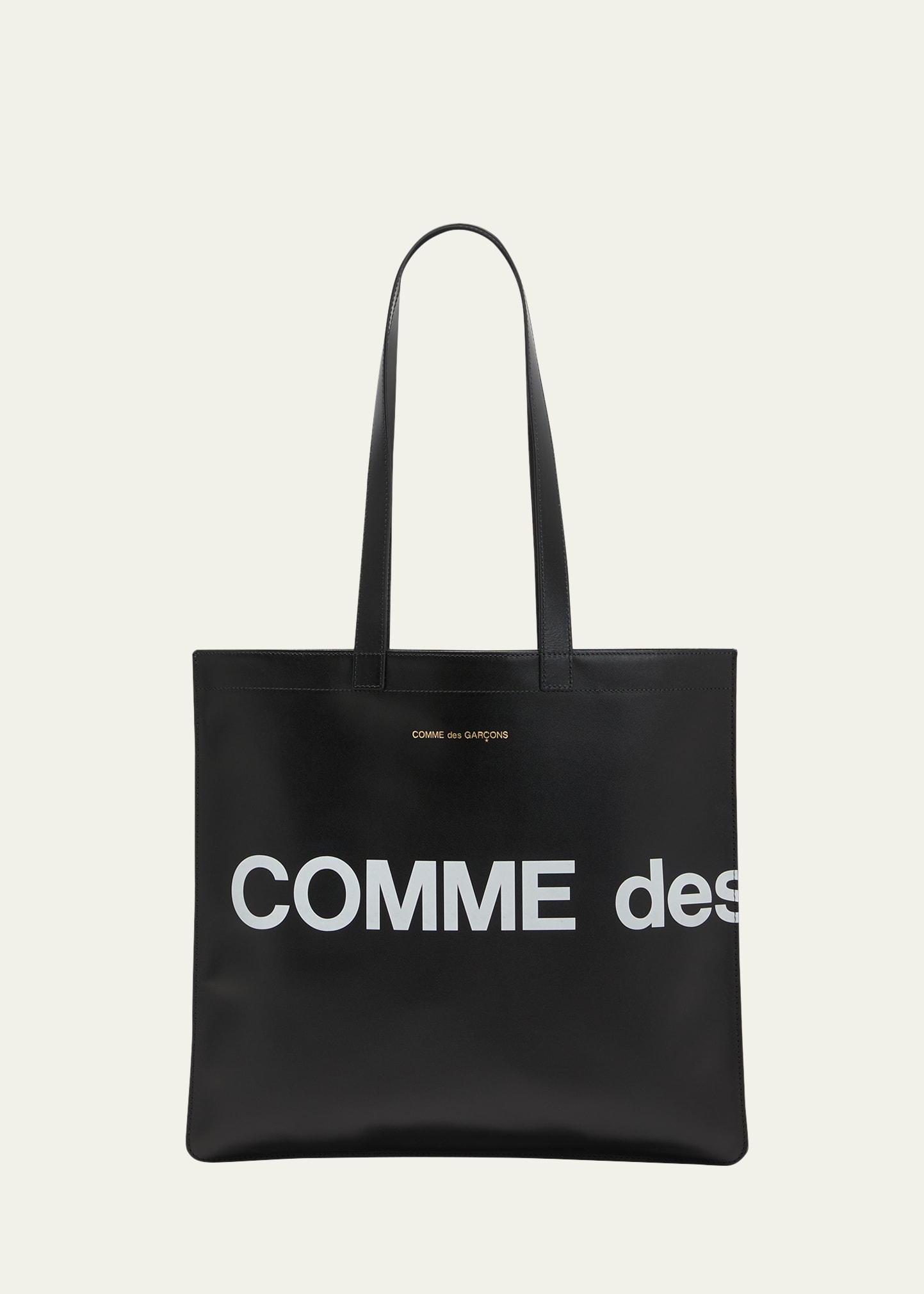 Comme des Garcons Men s Huge Logo Leather Tote Bag Bergdorf Goodman