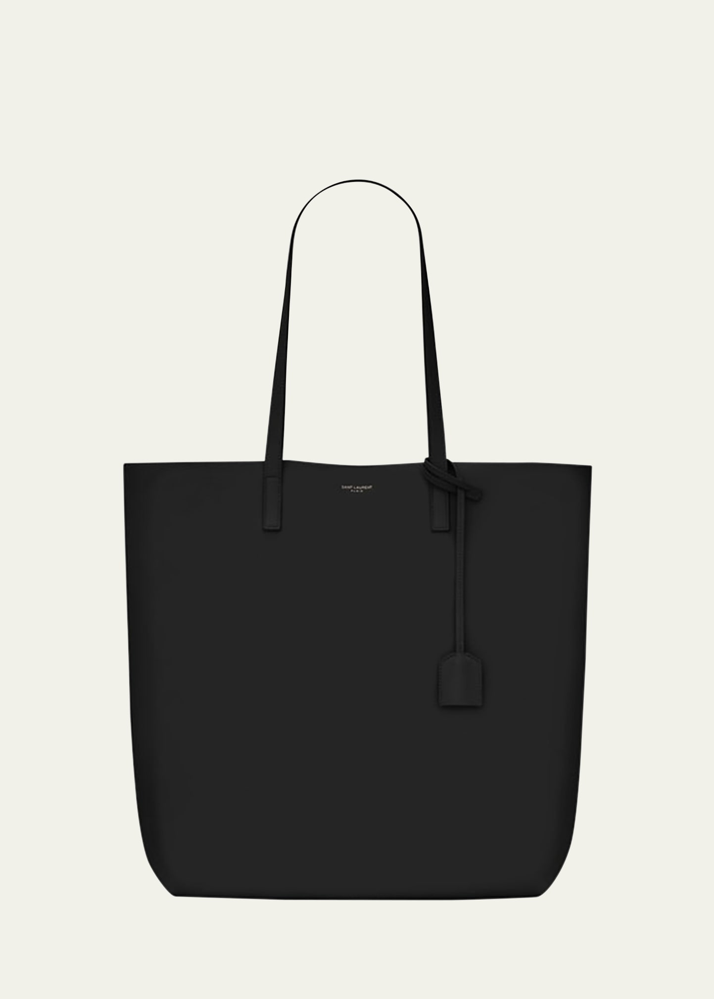 Saint Laurent Large Leather Shopping Tote Bag, White - Bergdorf Goodman