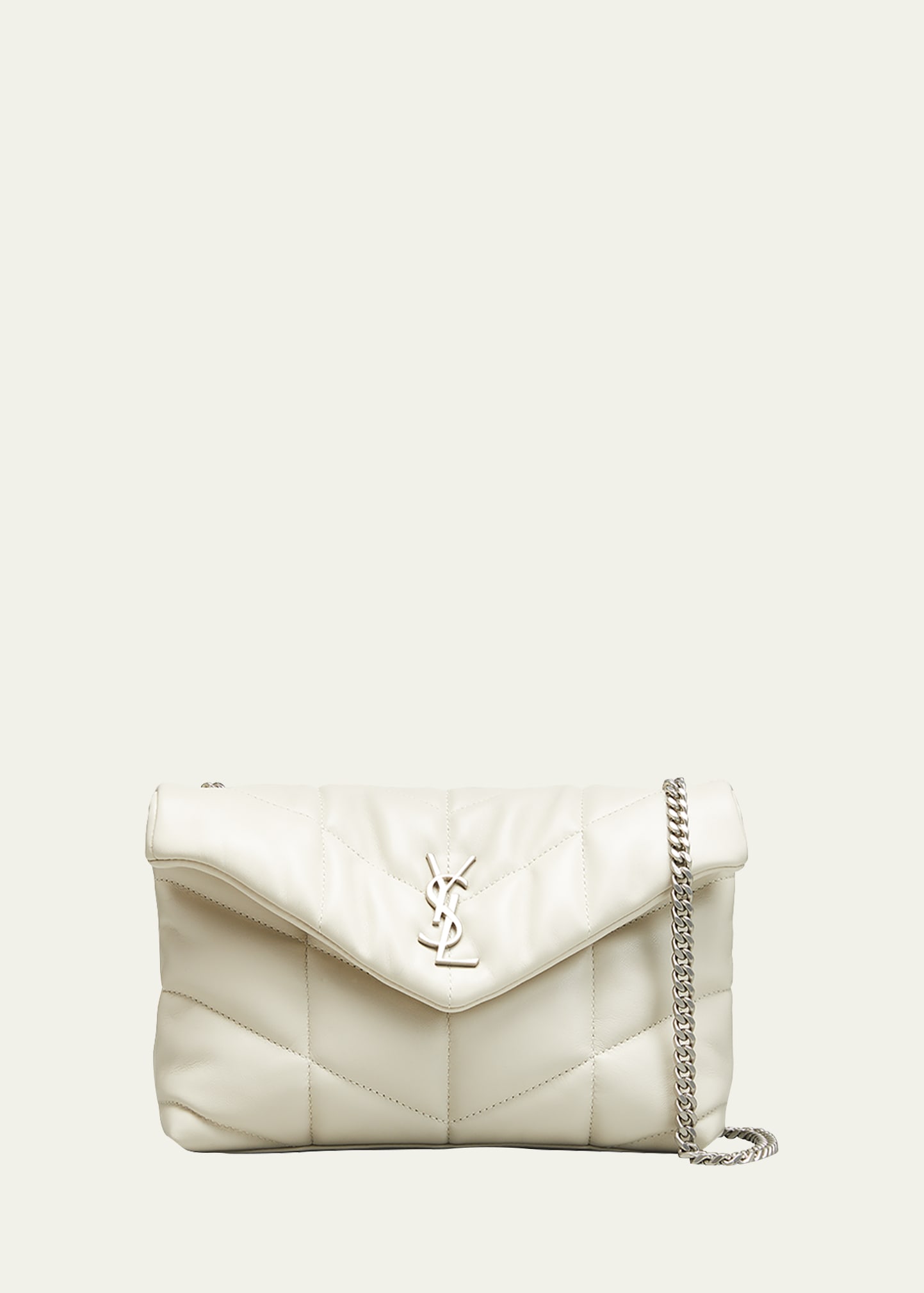 Saint Laurent Ysl Toy Puffer Mini Canvas Crossbody Bag Basil