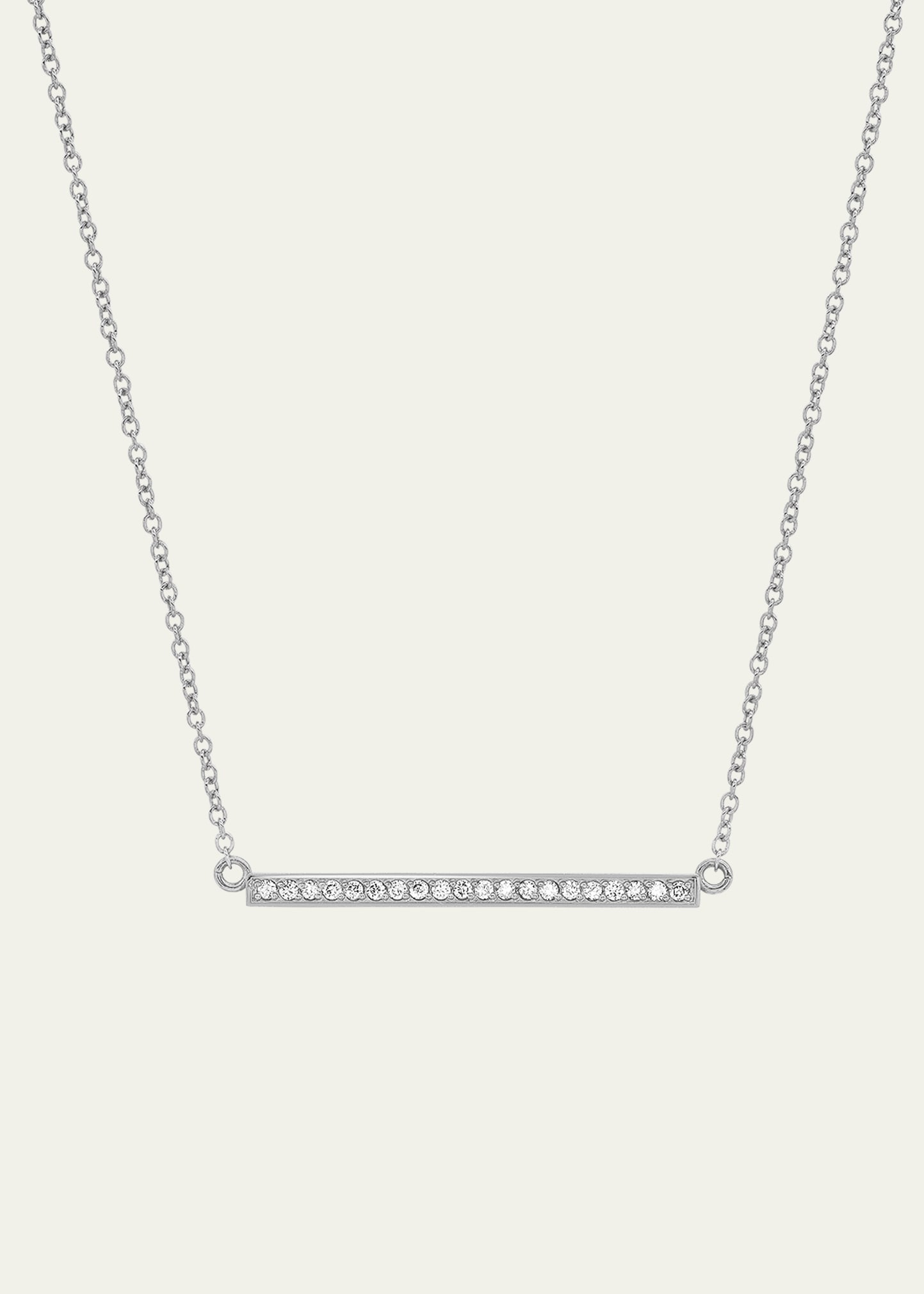 Jennifer Meyer Diamond Stick Necklace in 18K White Gold