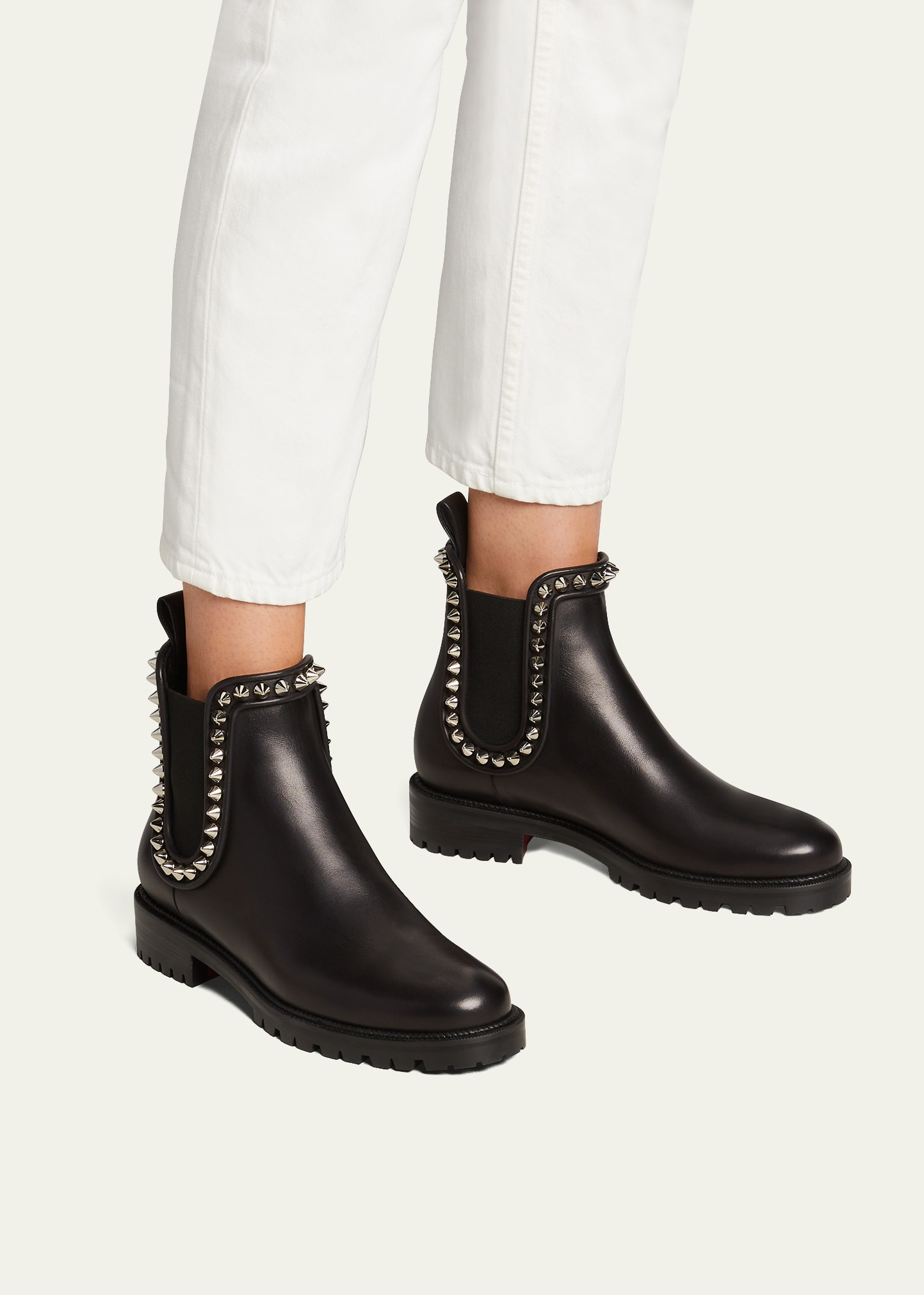 クリスチャンルブタン　Capahutta Christian Louboutin Capahutta 70mm Spiked Leather Ankle Booties