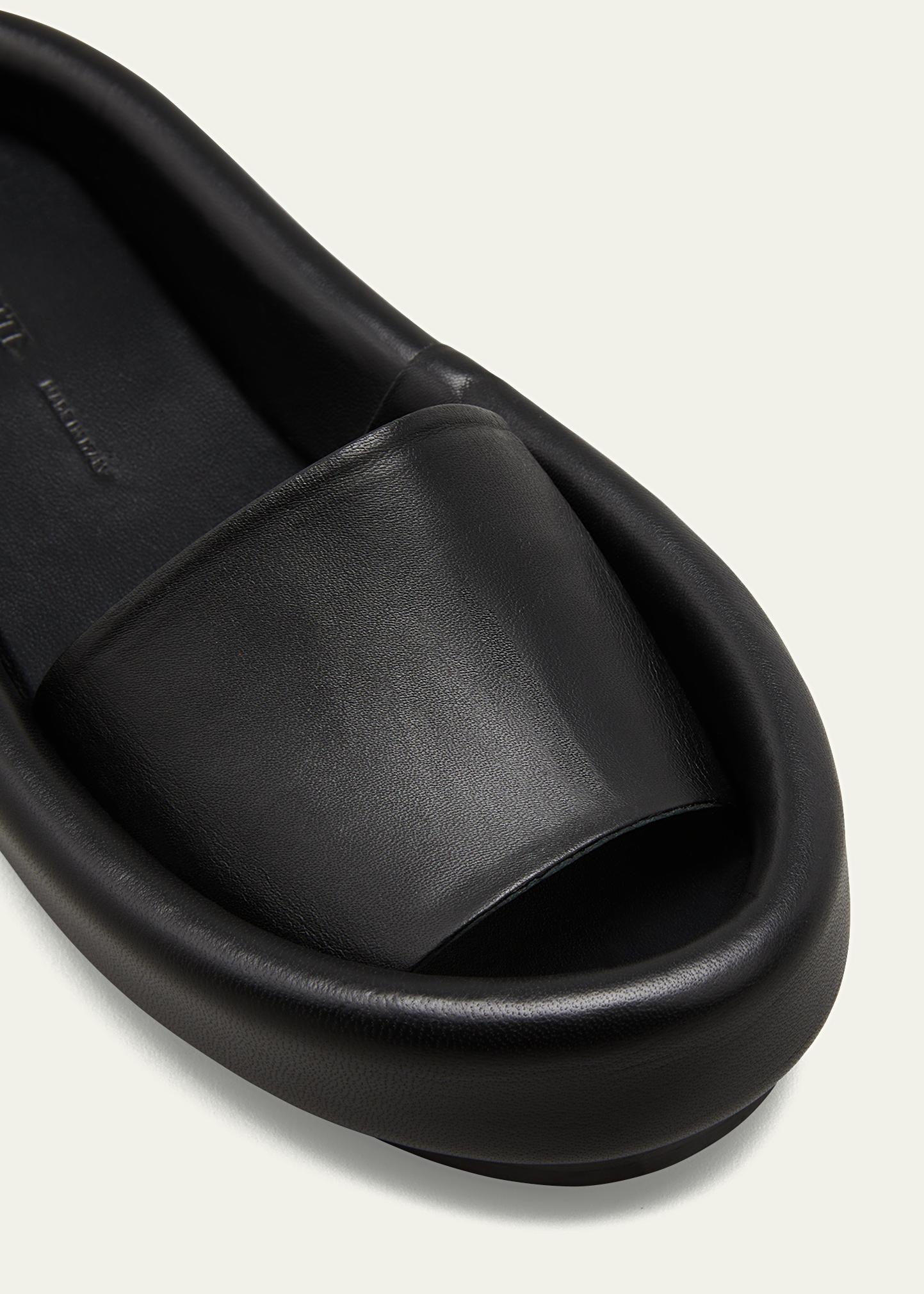 Khaite Venice Leather Pool Slide Sandals - Bergdorf Goodman