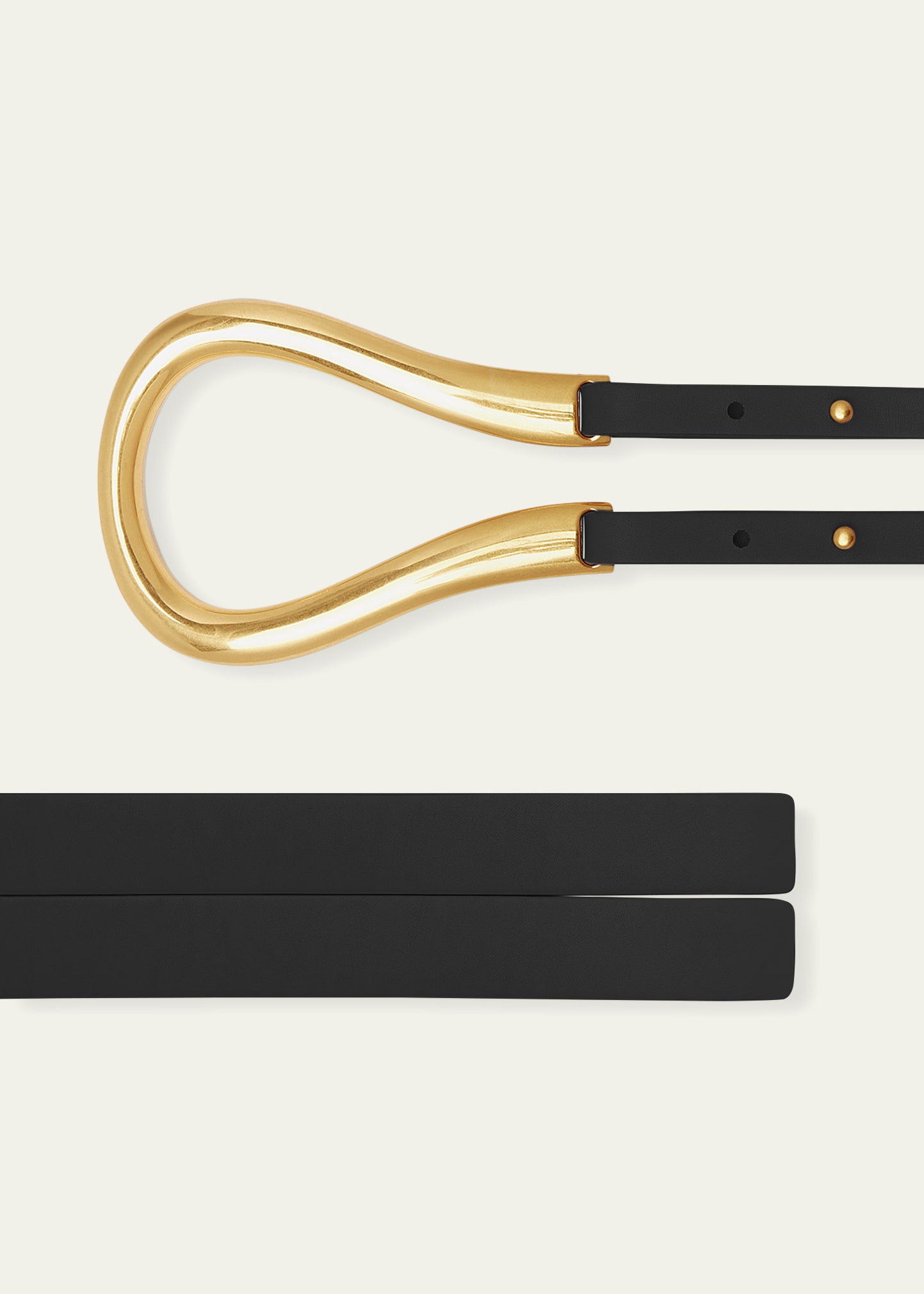 ベルト BOTTEGA VENETA FW21 CINTURA DOPPIA (577040 VMAU17654) Bottega Veneta Double Strap Leather Belt with Horseshoe