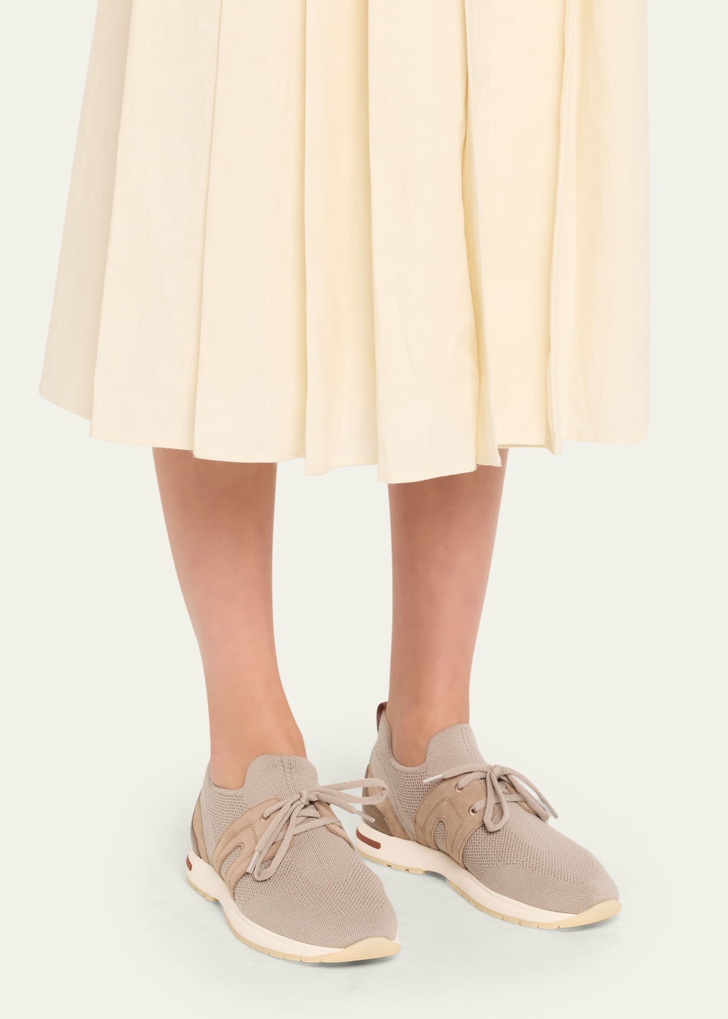 Loro Piana Knit Lace-Up Runner Sneakers - Bergdorf Goodman