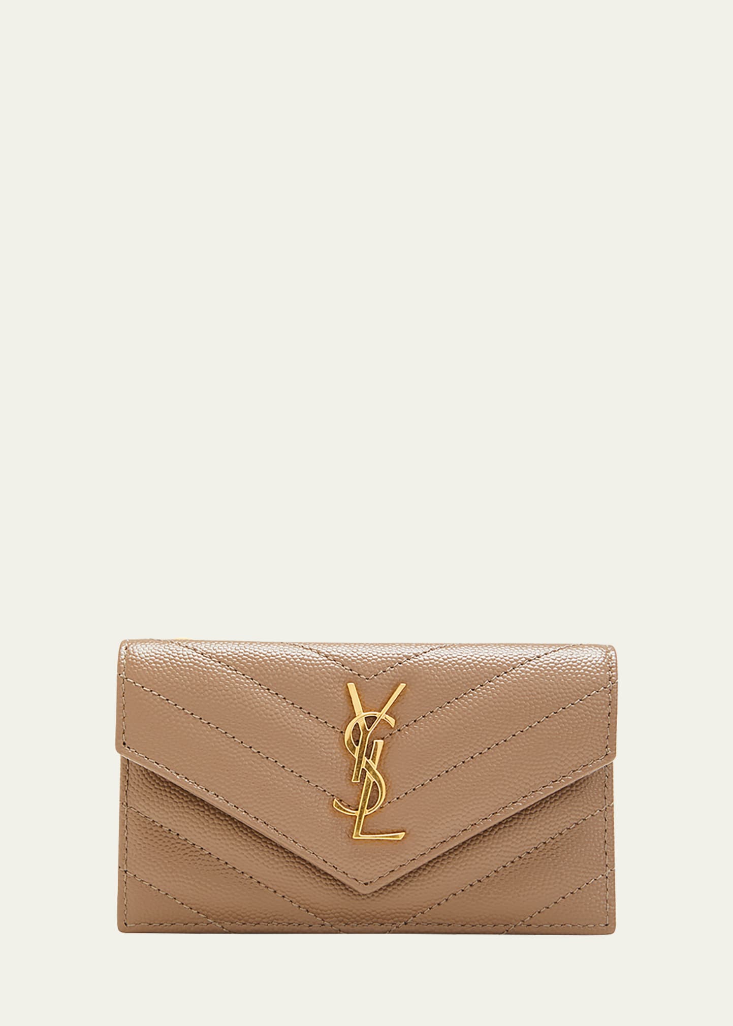 Saint Laurent Monogram Matelassé Leather Envelope Wallet