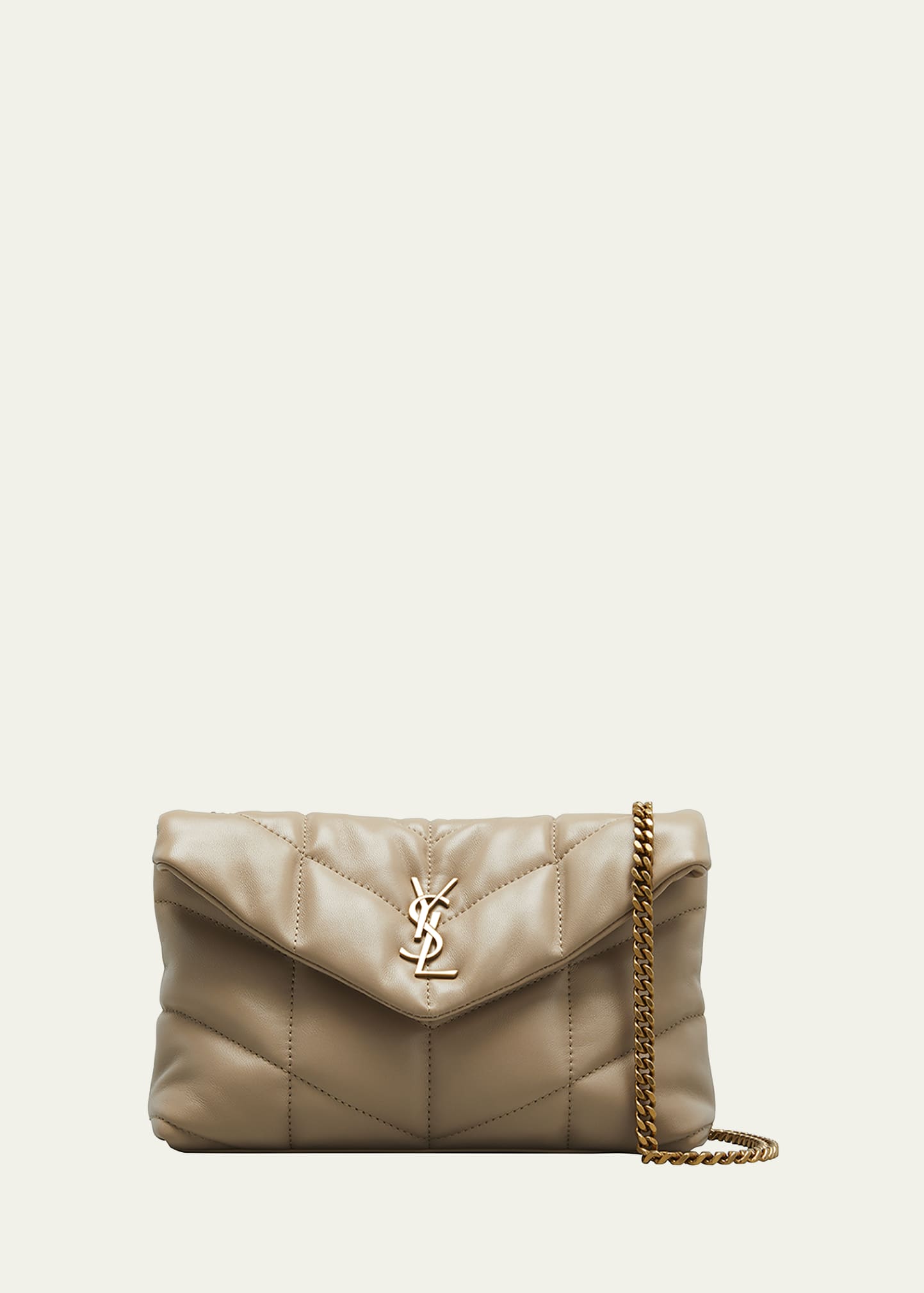 Saint Laurent Puffer Toy Bag in Quilted Lambskin - Amber - Women