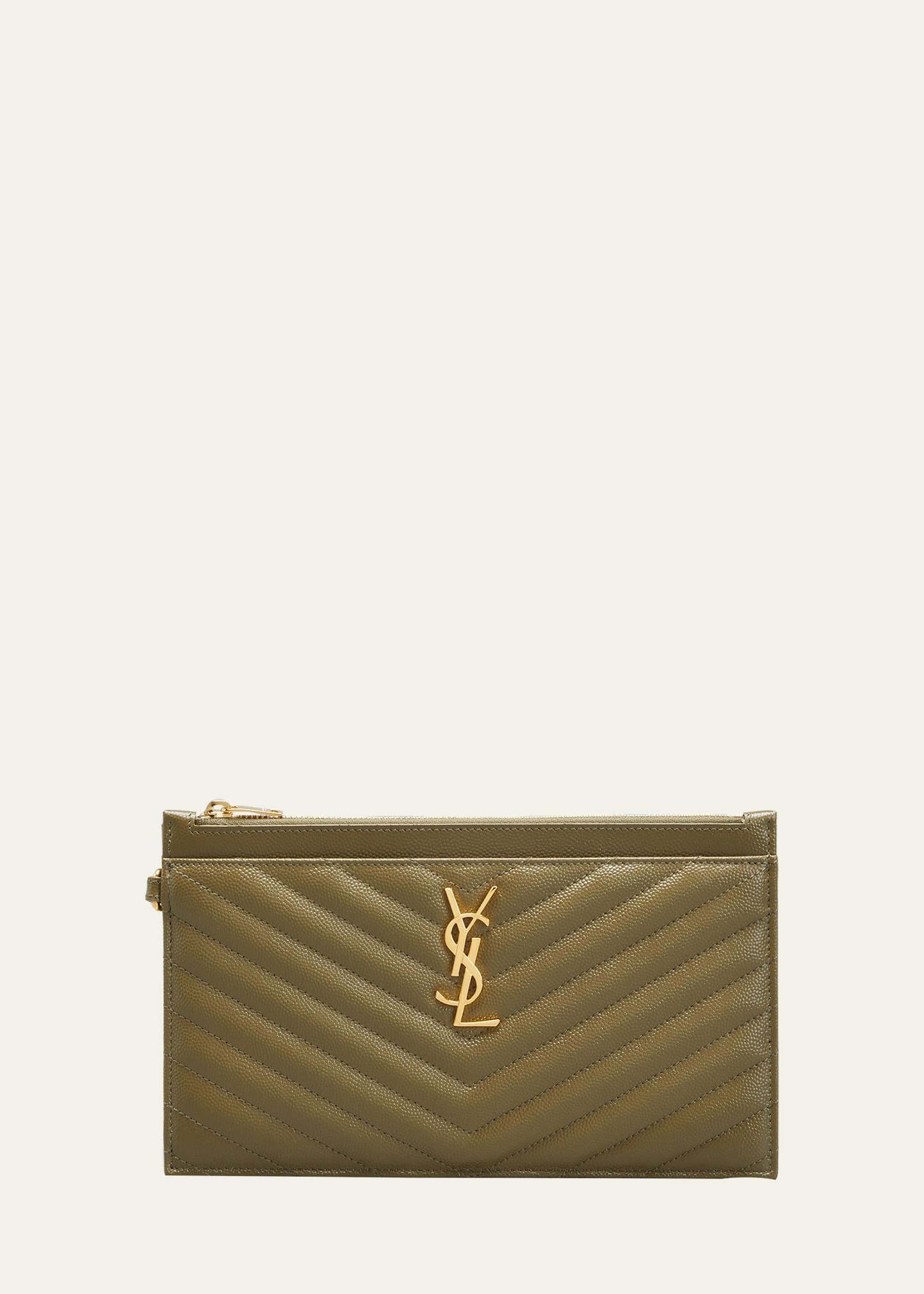 Saint Laurent YSL Monogram Large Bill Pouch in Grained