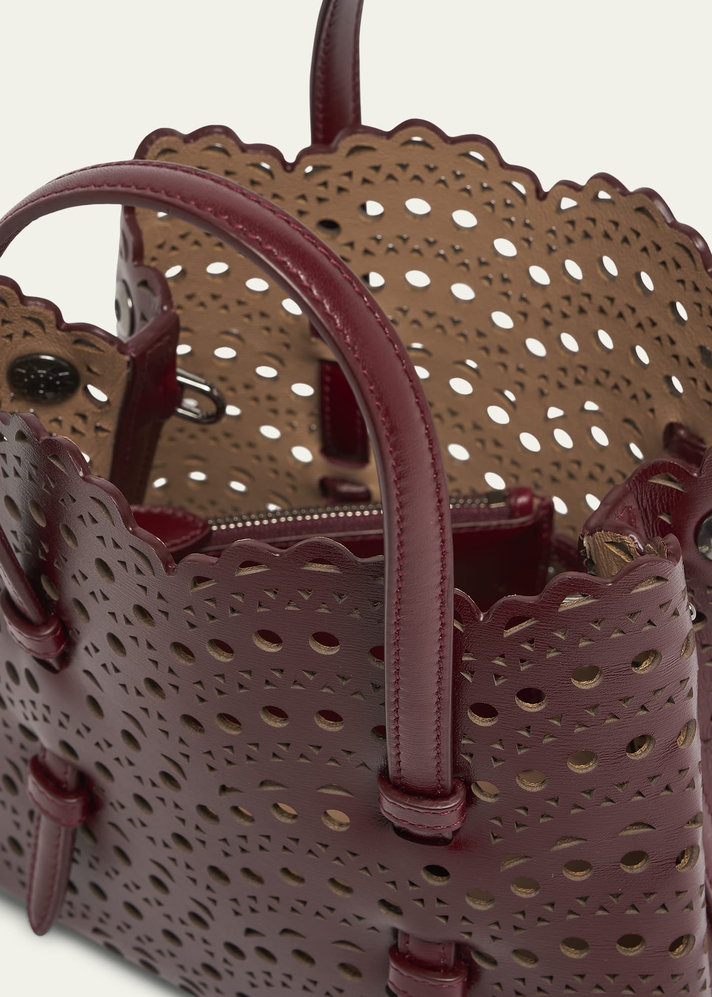 ALAIA Mina 20 Tote Bag in Vienne Wave Perforated Leather