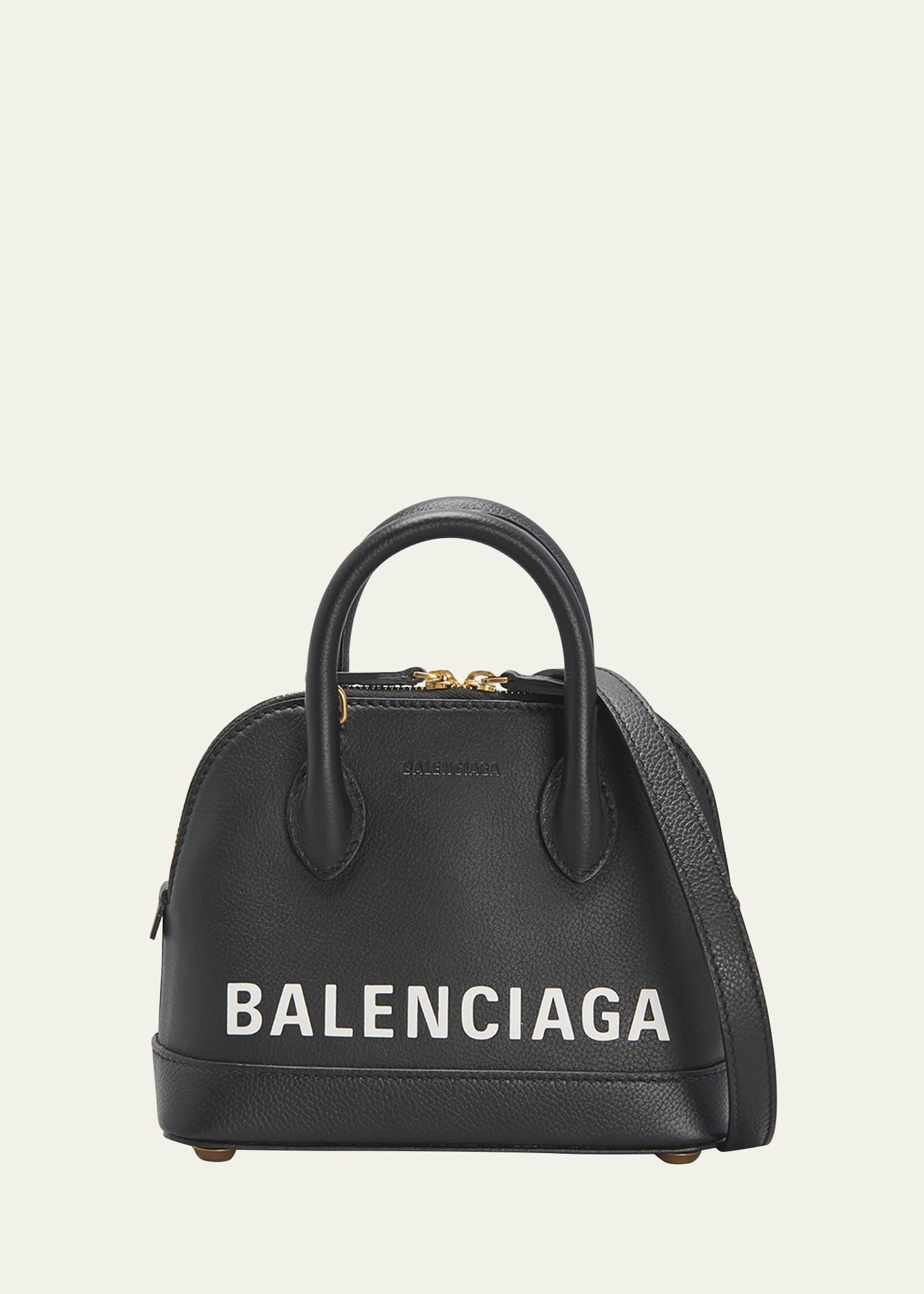 Balenciaga Black Graffiti Leather Ville XXS Logo Crossbody Bag