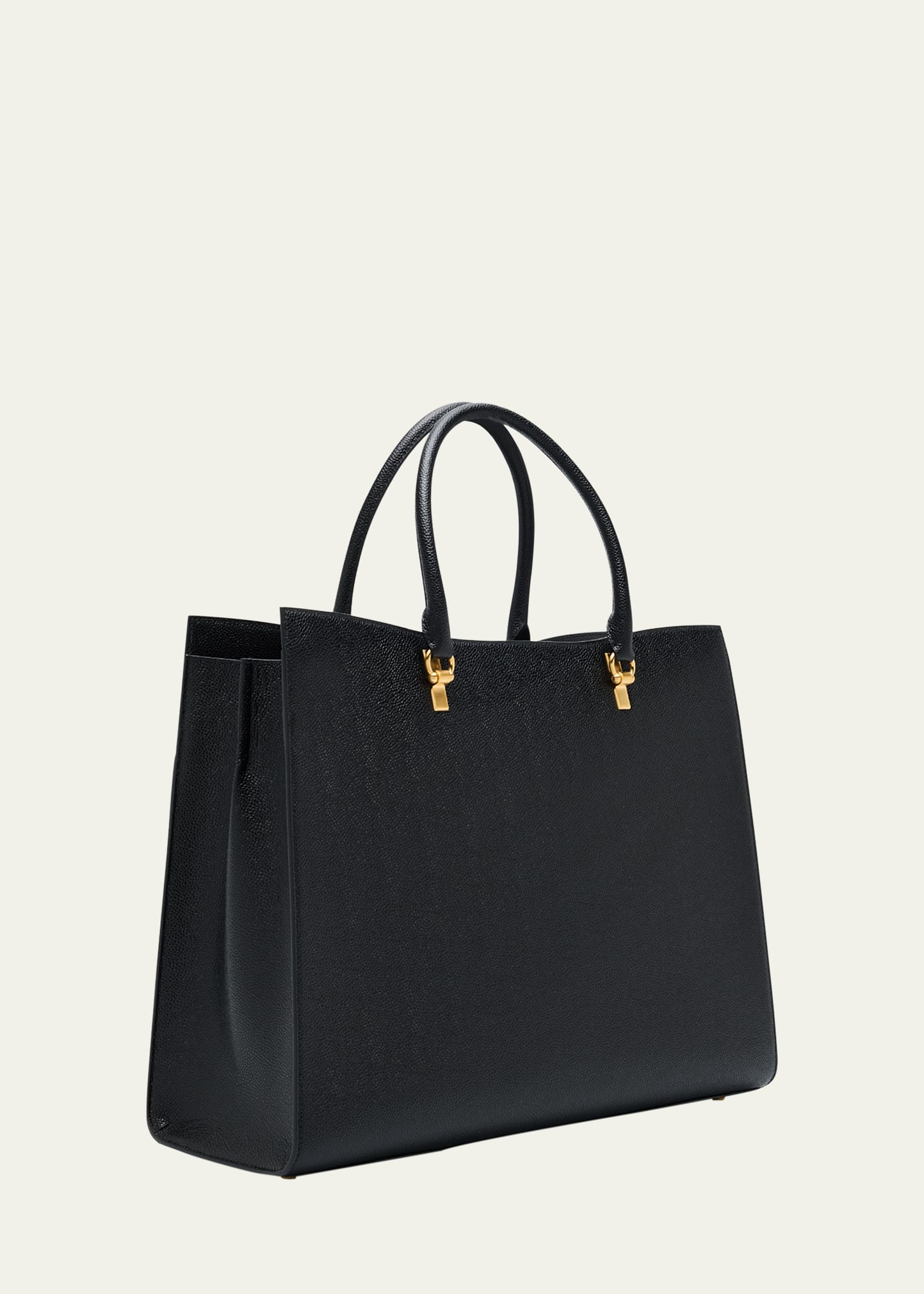Thom Browne Men's Large Duet Tote In Pebble Grain Leather