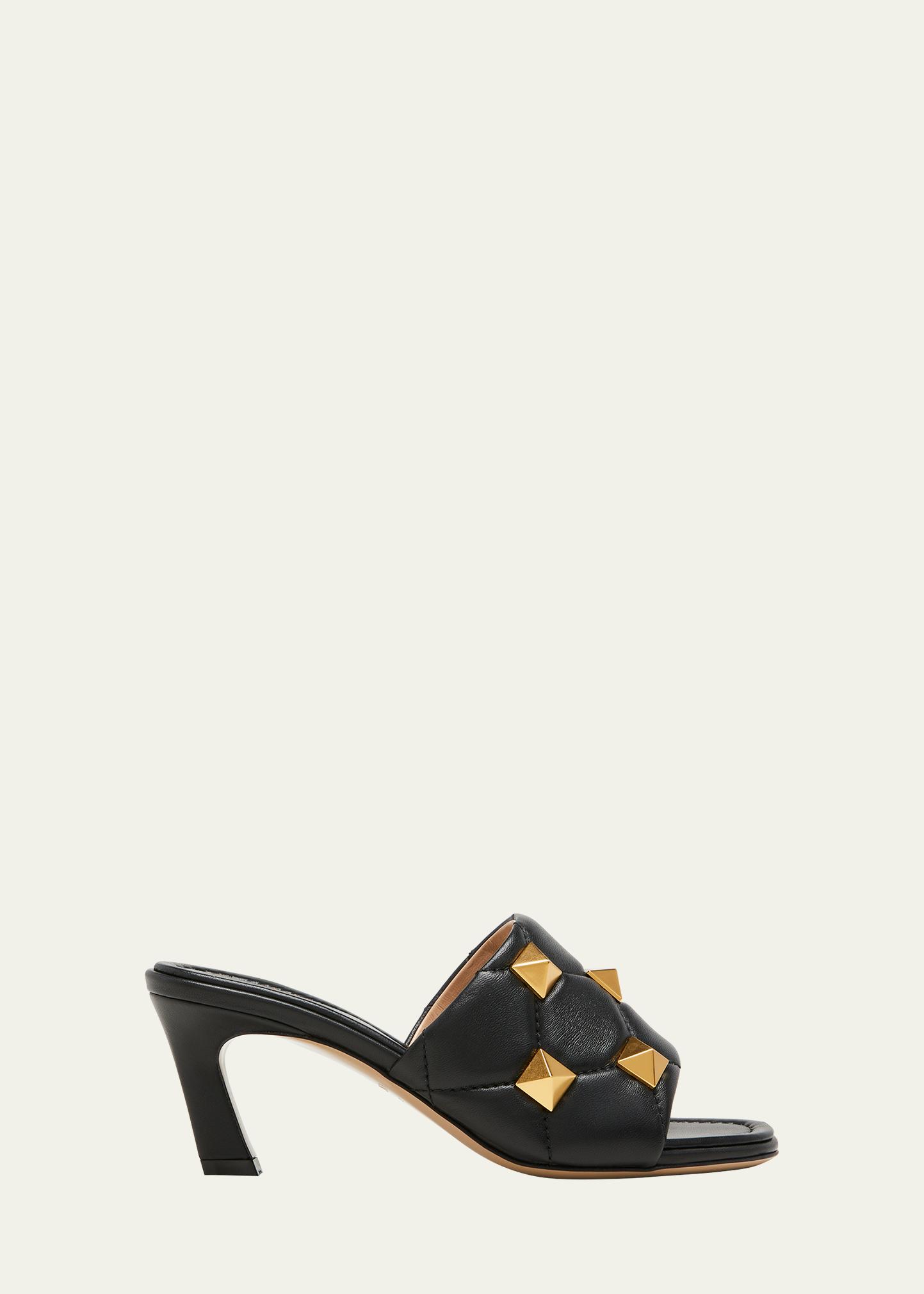NWOT VALENTINO GARAVANI  Roman Stud Nappa sandals size 43 Valentino Garavani Roman Stud Quilted Napa Slide Sandals In  main image 4