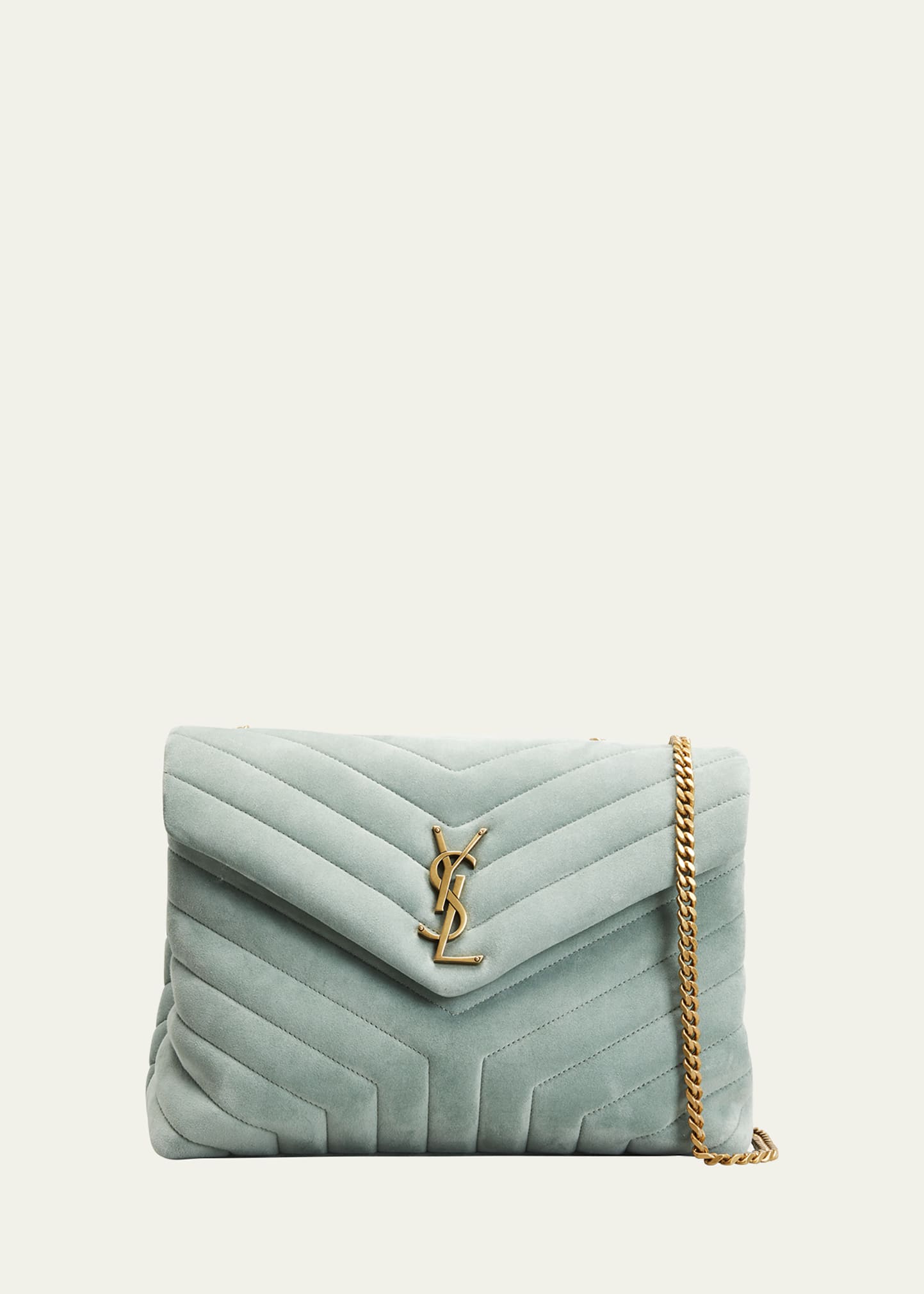 Saint Laurent Monogram And Suede Bucket Bag in Blue