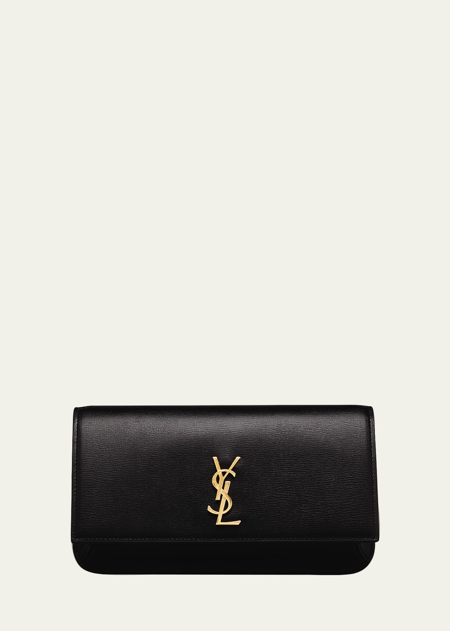 YSL Saint Laurent Monogram Shearling Phone Holder Crossbody Bag With Tags