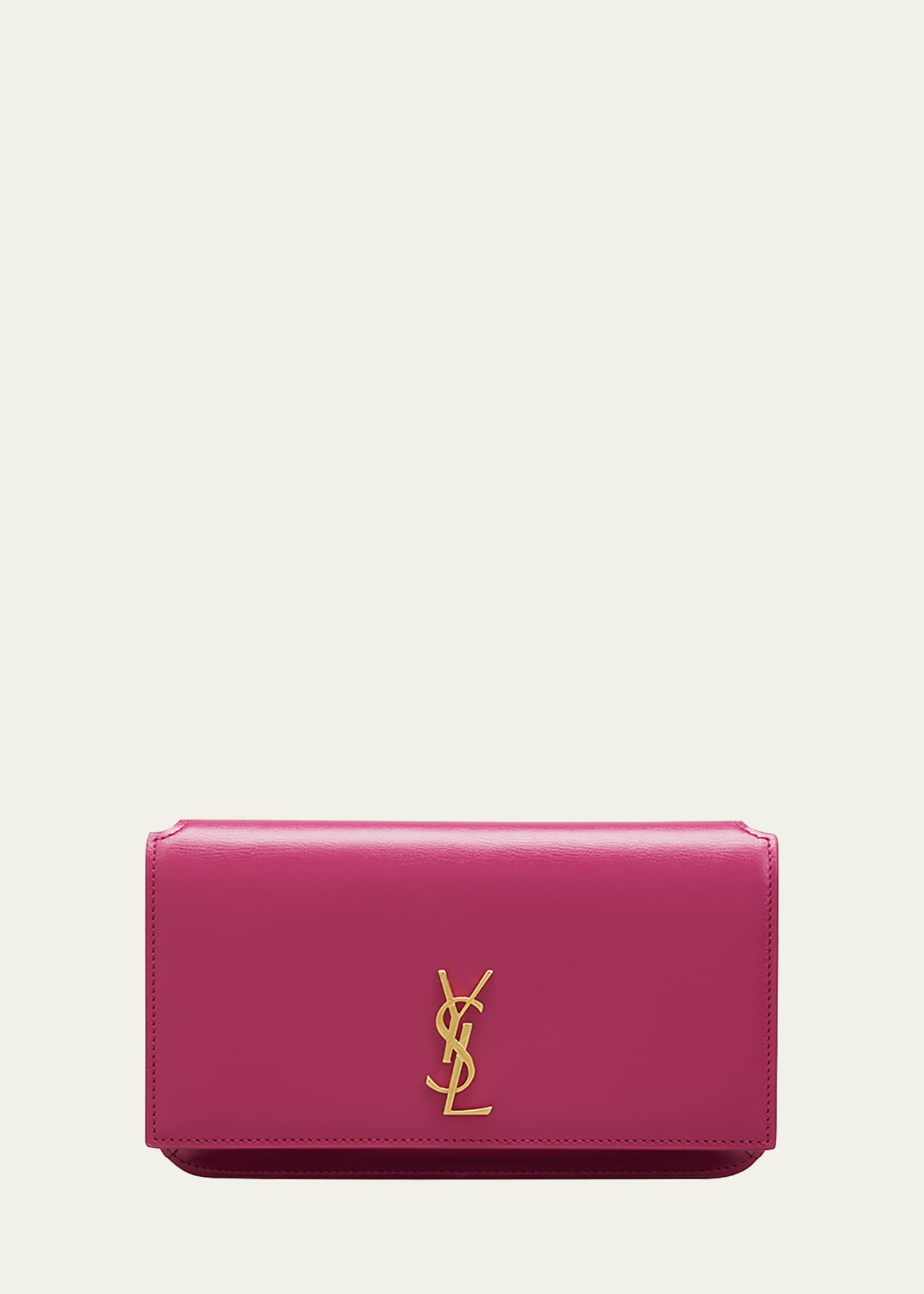YSL Saint Laurent Monogram Shearling Phone Holder Crossbody Bag With Tags