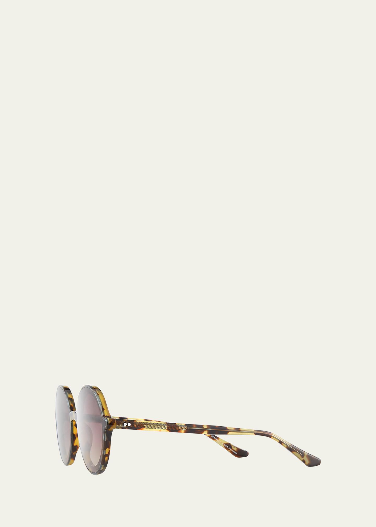 KREWE Louisa Oversized Round Acetate Sunglasses Krewe St. Louis Sunglasses in Powder Blue 18K main image 4