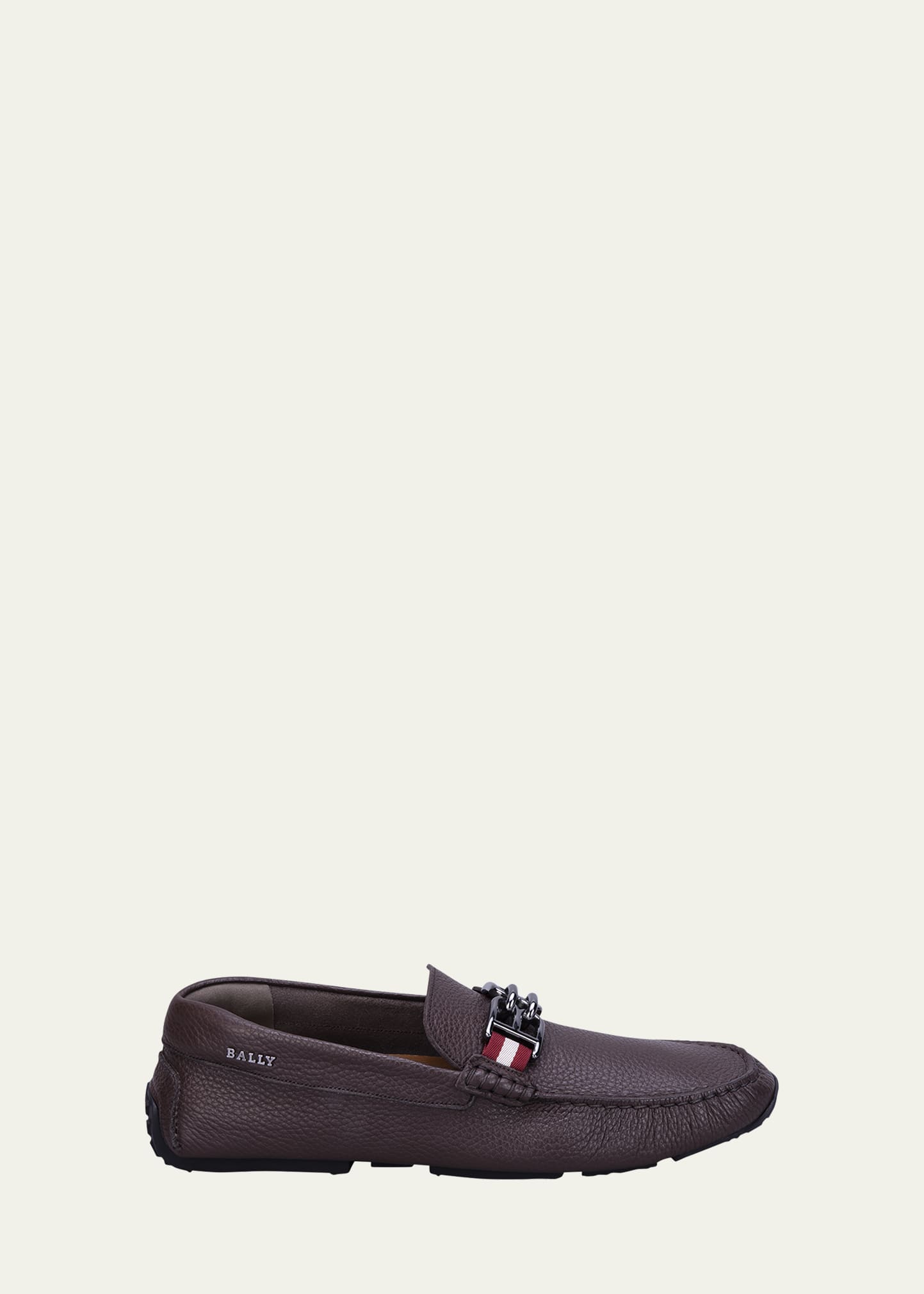 Bally Men's Parsal Pebbled Leather Drivers w/ B-Chain Bit