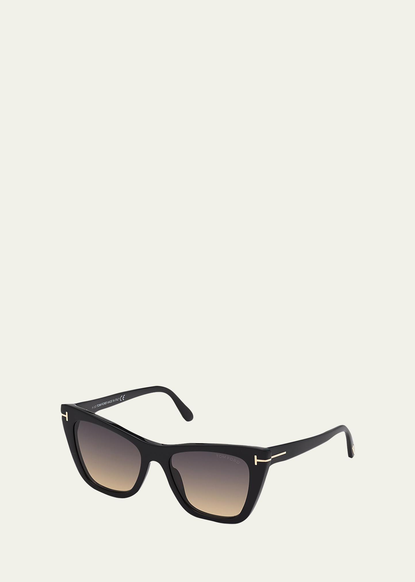 NEW TOM FORD SUNGLASSES POPPY-02 TF846 56T CAT EYE HAVANA WOMEN FT0846/S Tom Ford Poppy 53MM Cat Eye Sunglasses on SALE | Saks OFF 5TH main image 3