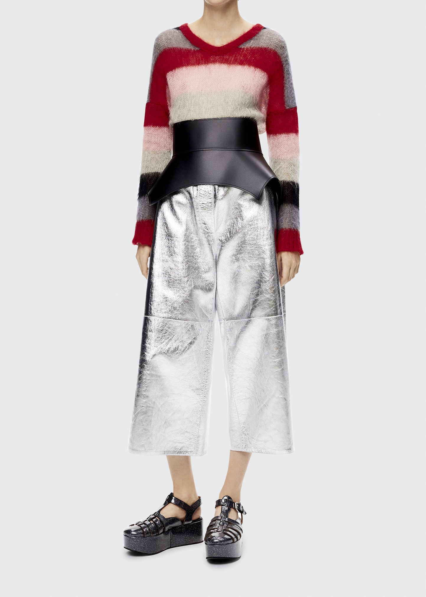 loewe obi leather waist belt