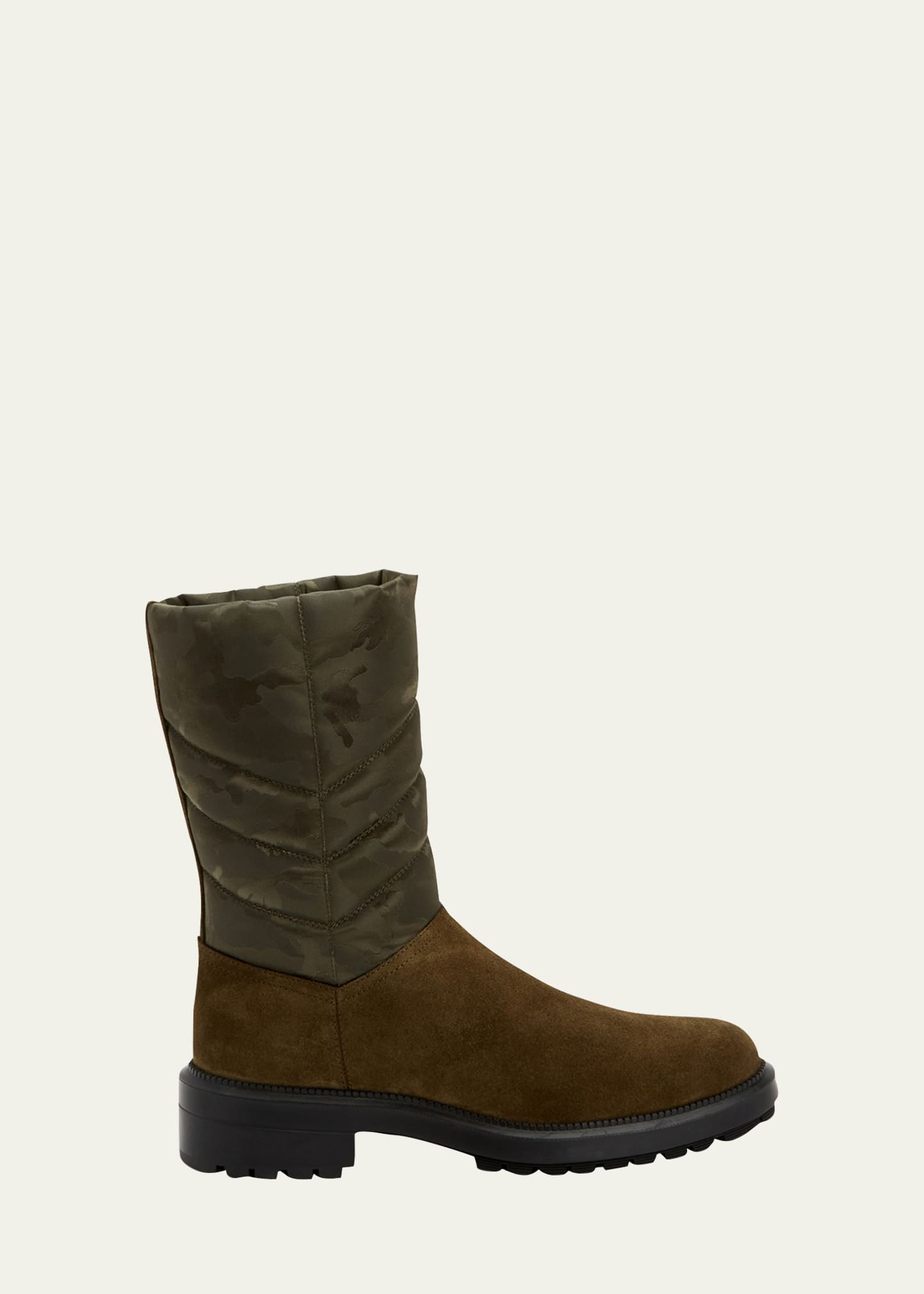 Aquatalia Lori Suede Camouflage Nylon Boots Bergdorf Goodman