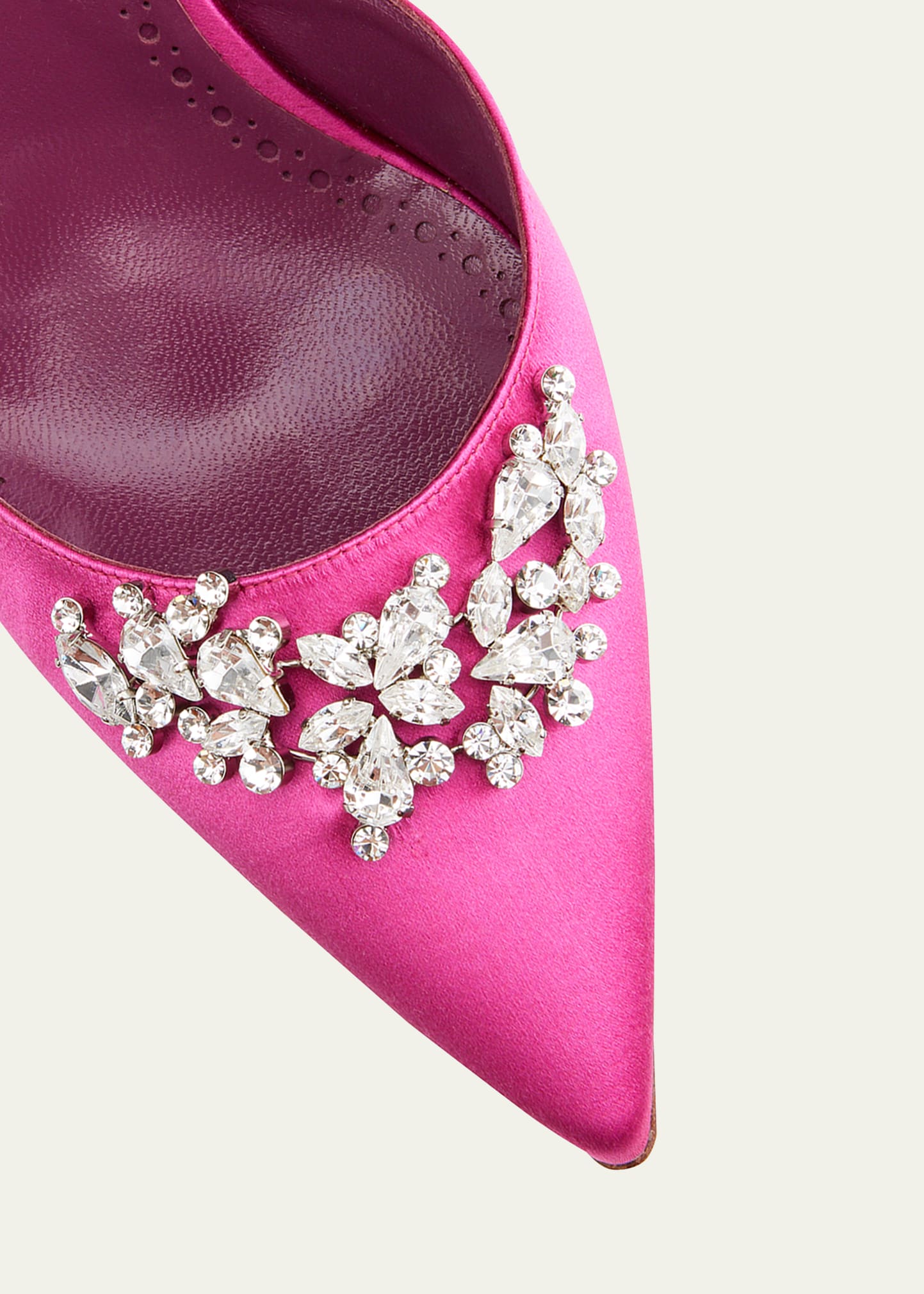 Manolo Blahnik Lurum Crystal Cocktail Mules - Bergdorf Goodman