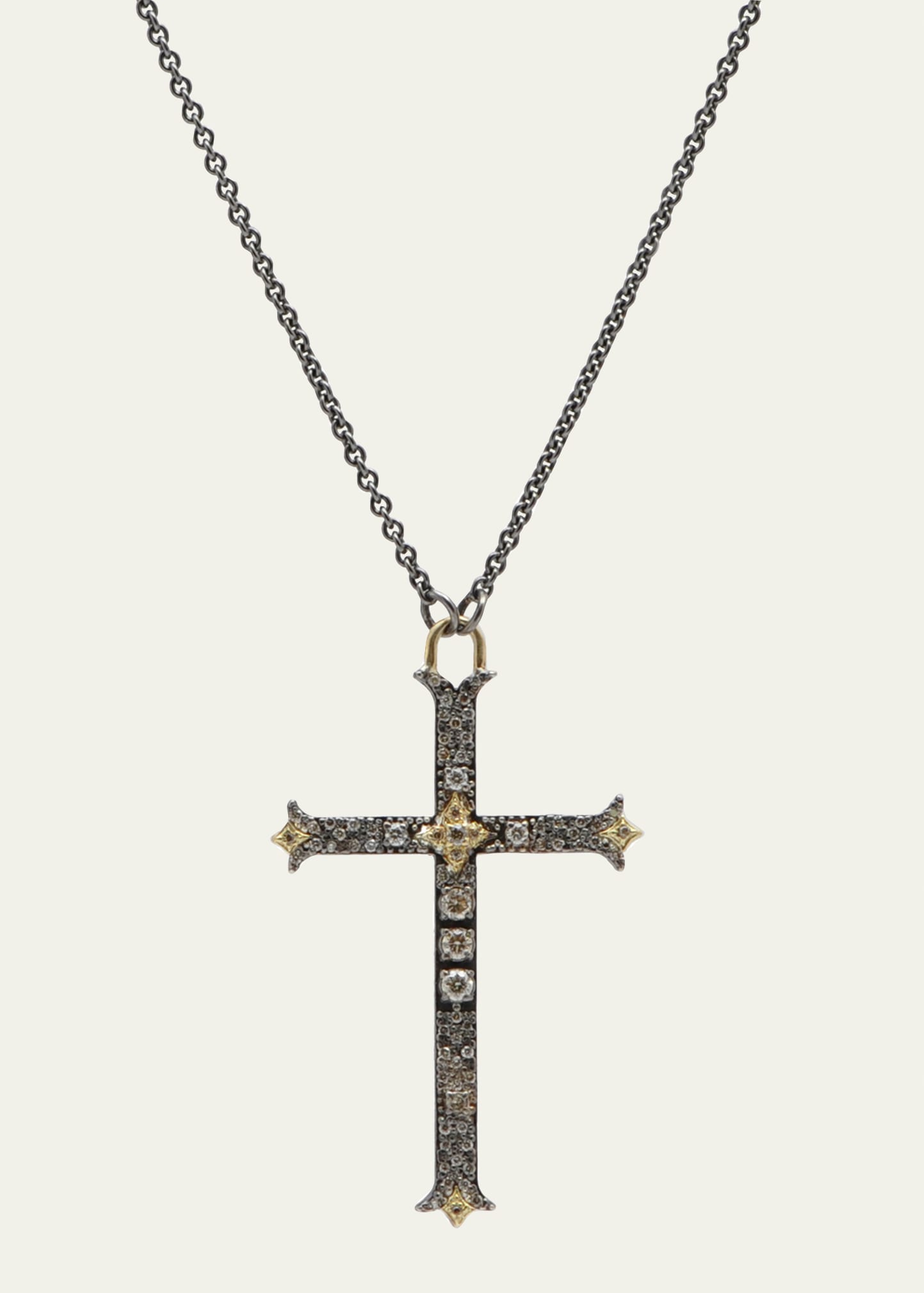 Armenta Old World Diamond Large Cross Pendant Necklace
