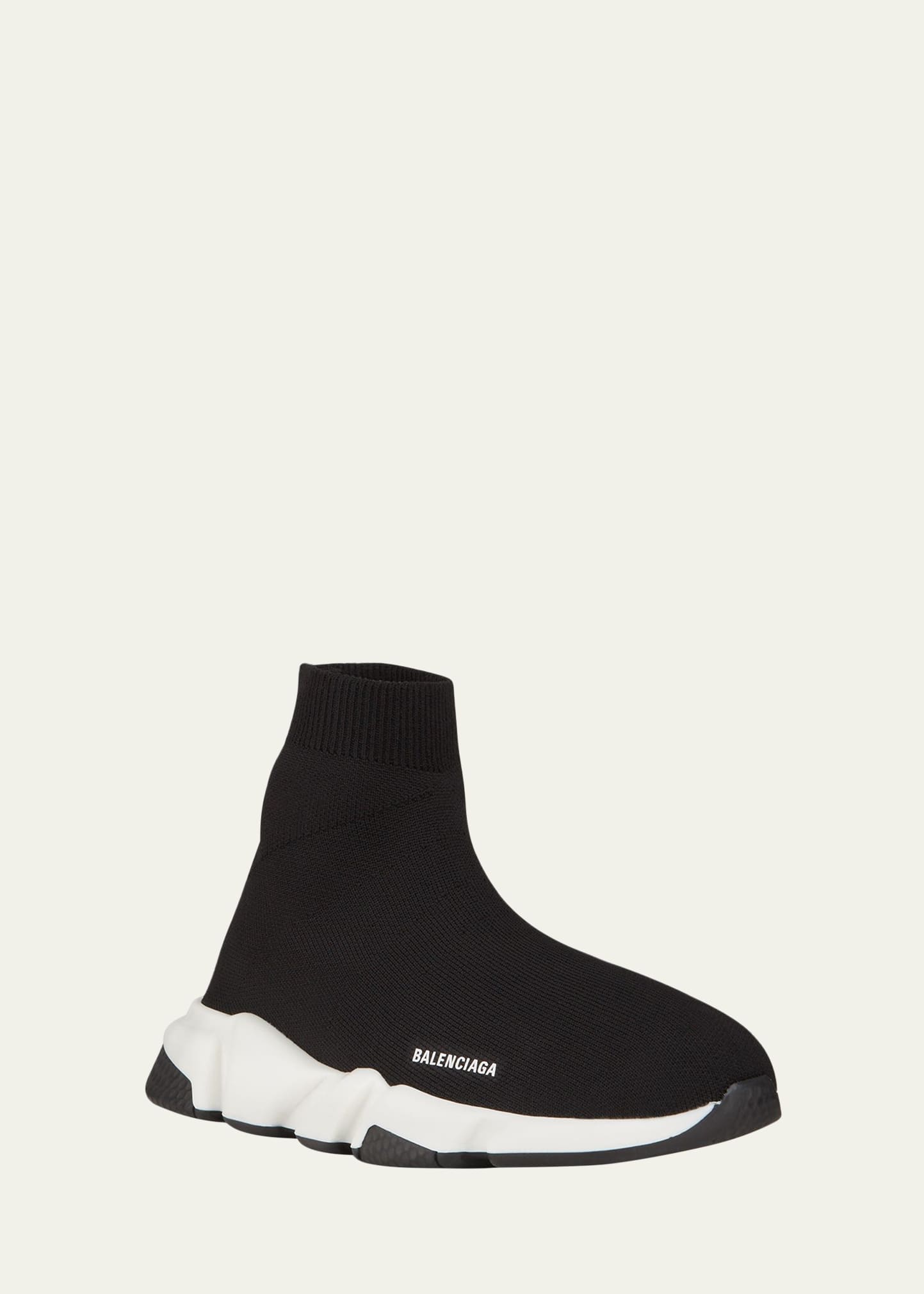 Balenciaga Kid's Two-Tone Knit Sock Trainer Sneakers