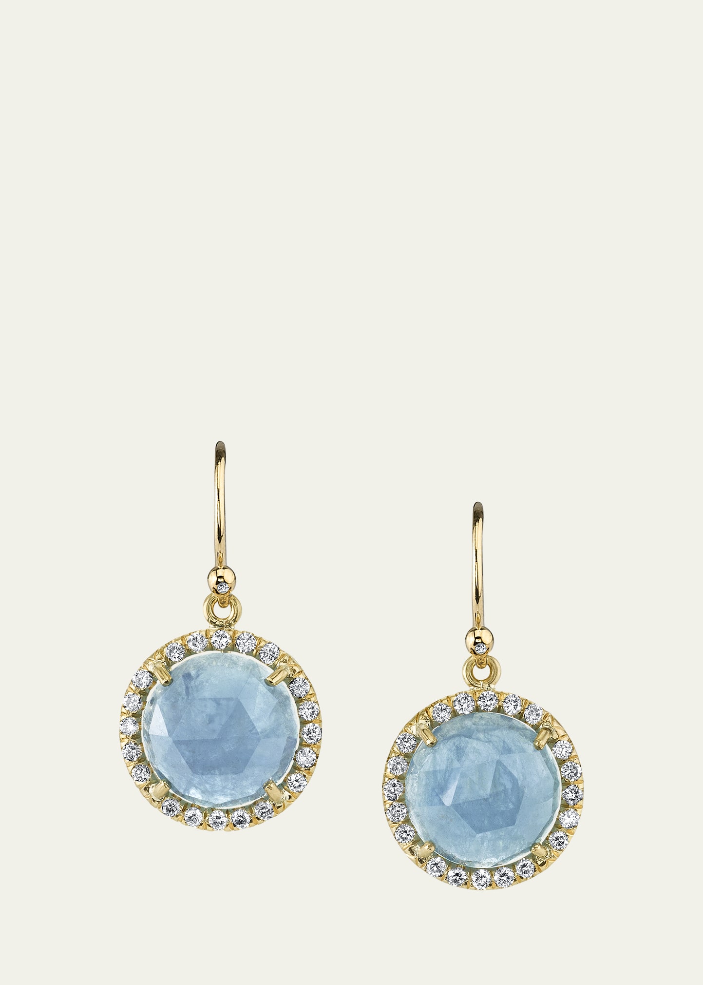 Irene Neuwirth 18k Yellow Gold Aquamarine & Diamond Drop Earrings