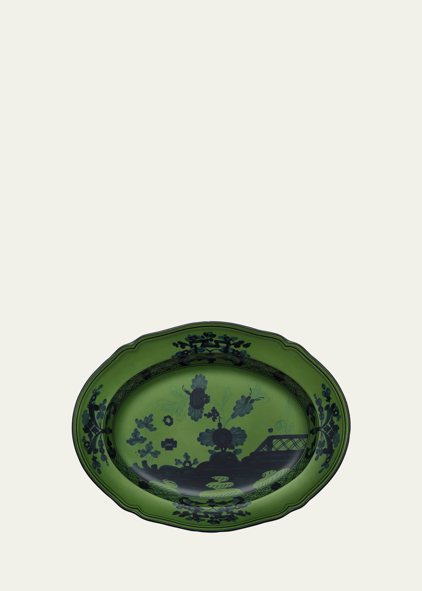 GINORI 1735 Oriente Italiano Oval Platter, Malachite