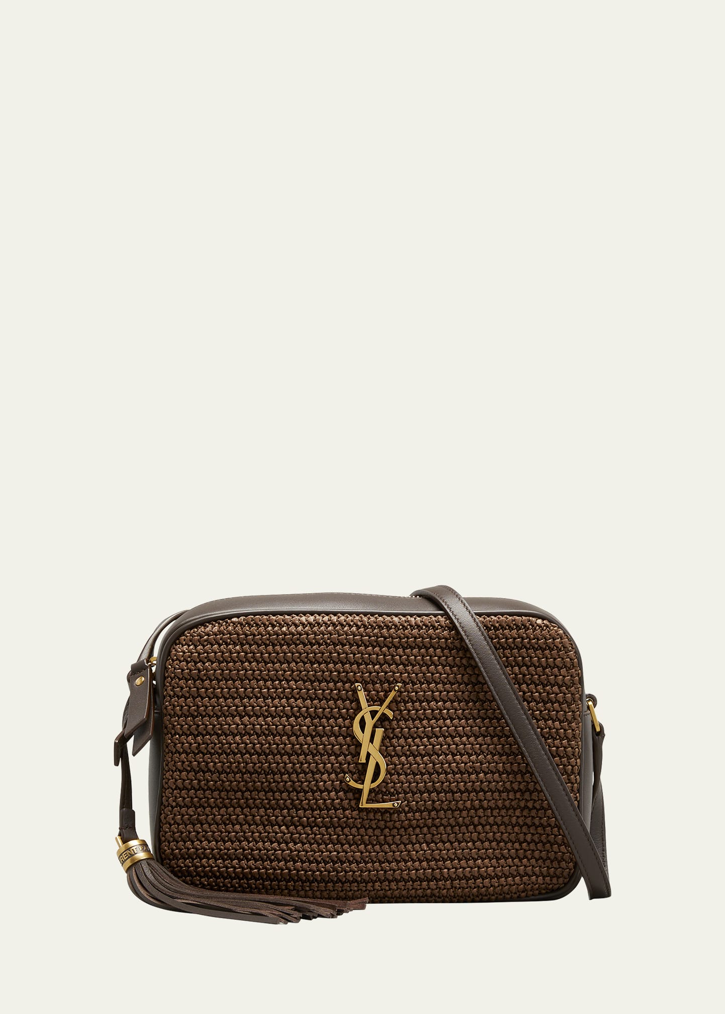 Saint Laurent Lou Medium YSL Monogram Raffia Camera Bag