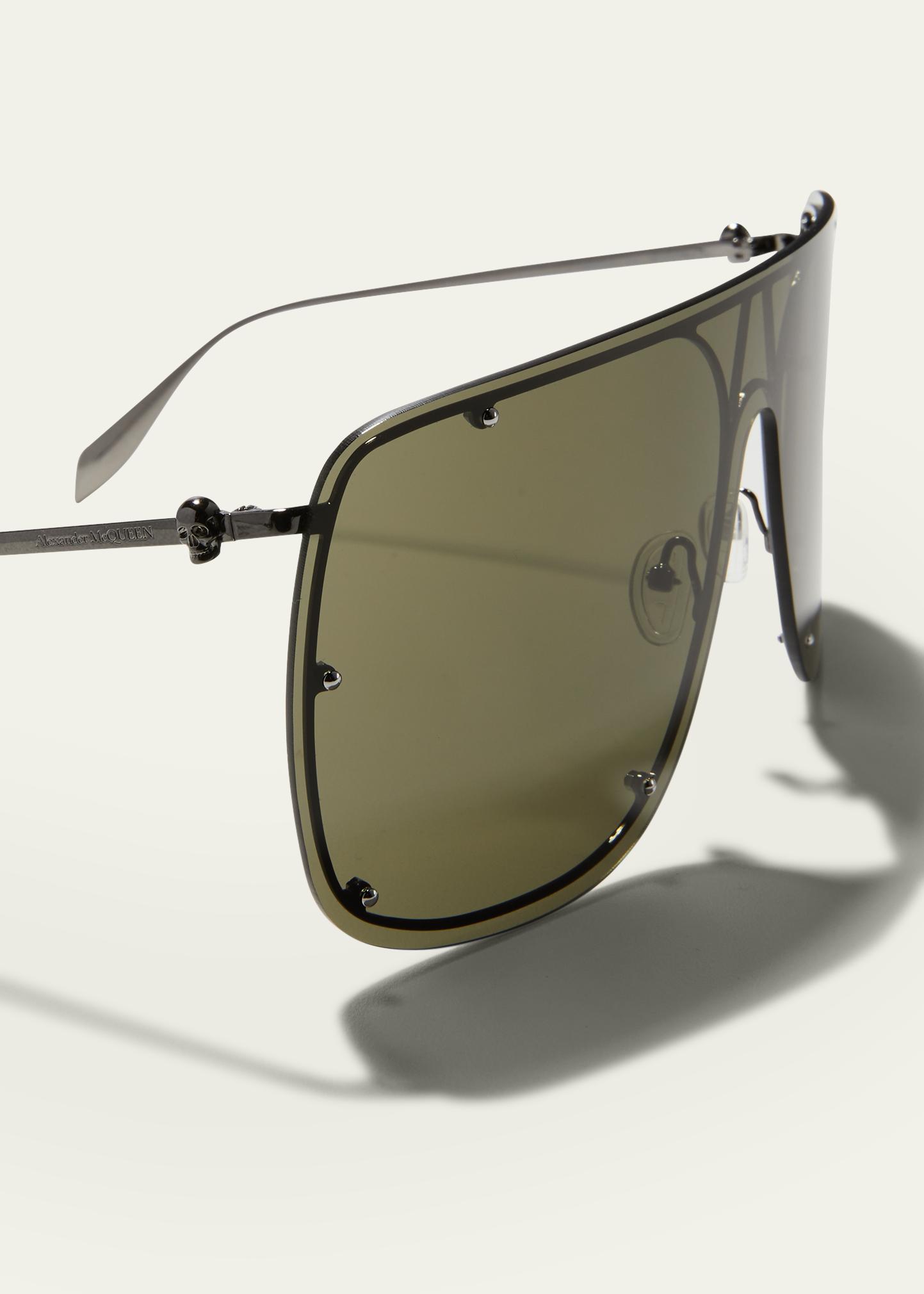 McQueen Studded Skull Shield Sunglasses - Bergdorf Goodman
