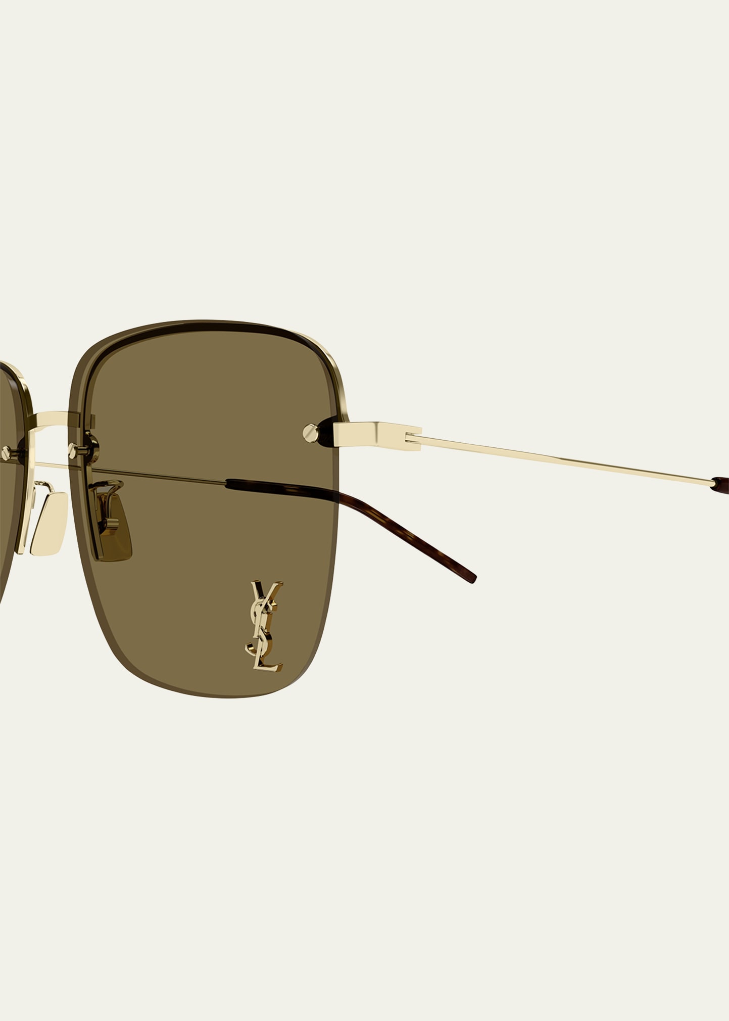 Saint Laurent YSL Rimless Square Metal Sunglasses - Bergdorf Goodman