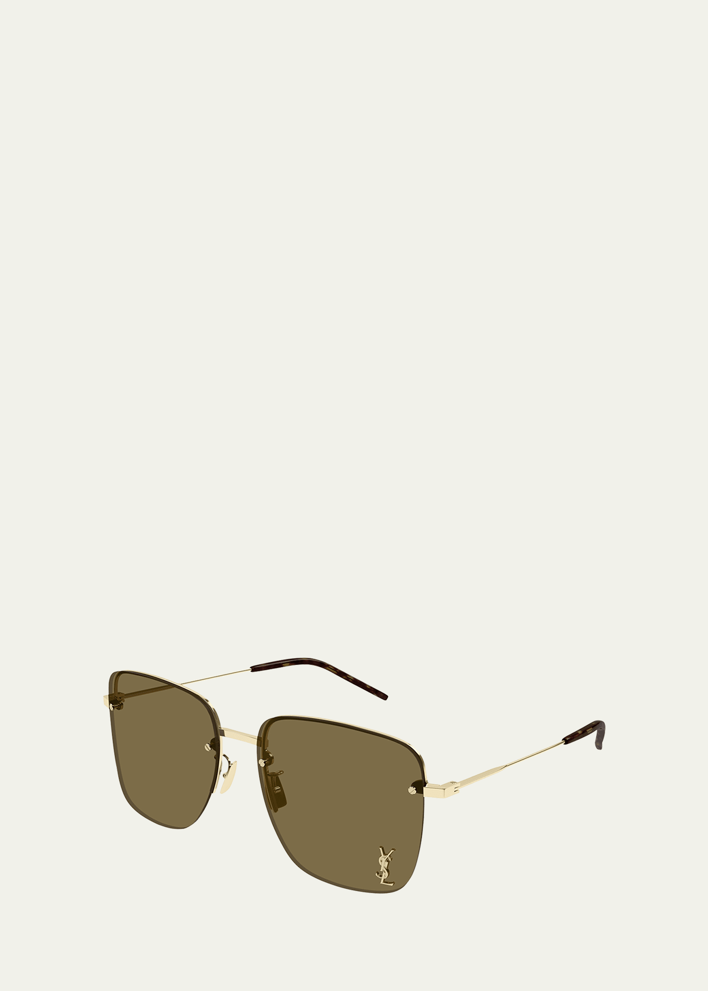 Saint Laurent YSL Rimless Square Metal Sunglasses - Bergdorf Goodman