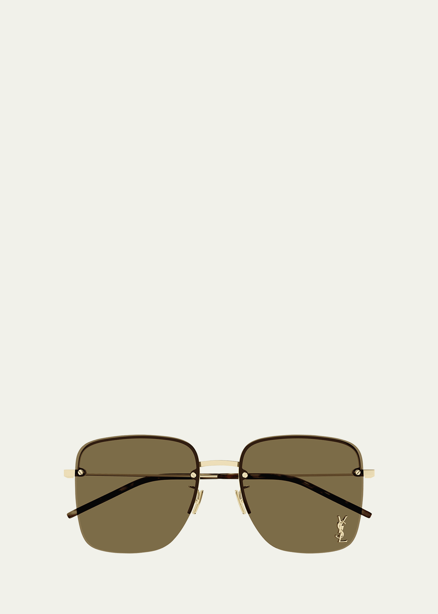 Saint Laurent YSL Rimless Square Metal Sunglasses - Bergdorf Goodman