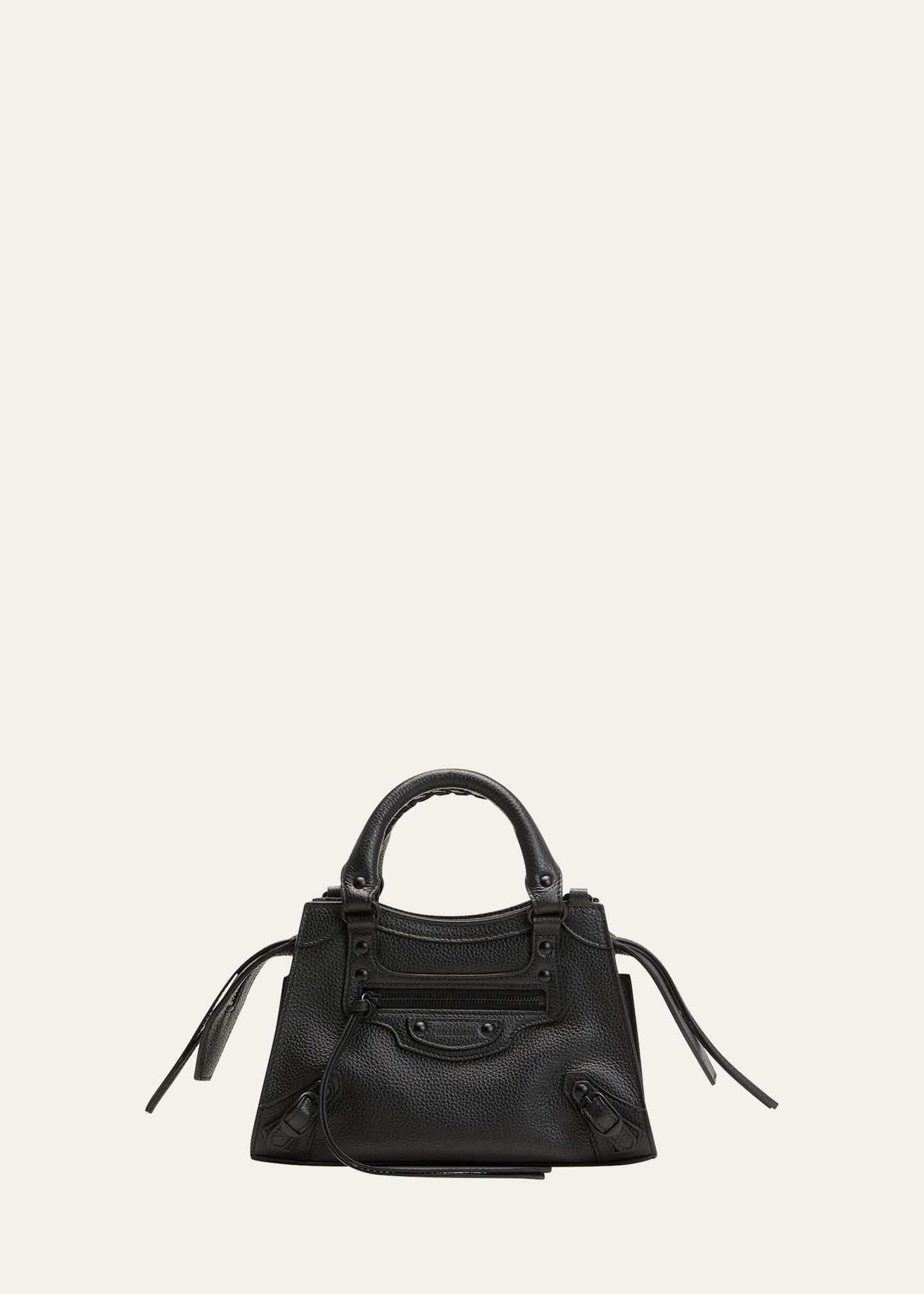Balenciaga Neo Classic City Mini Pebbled Leather Satchel Bag