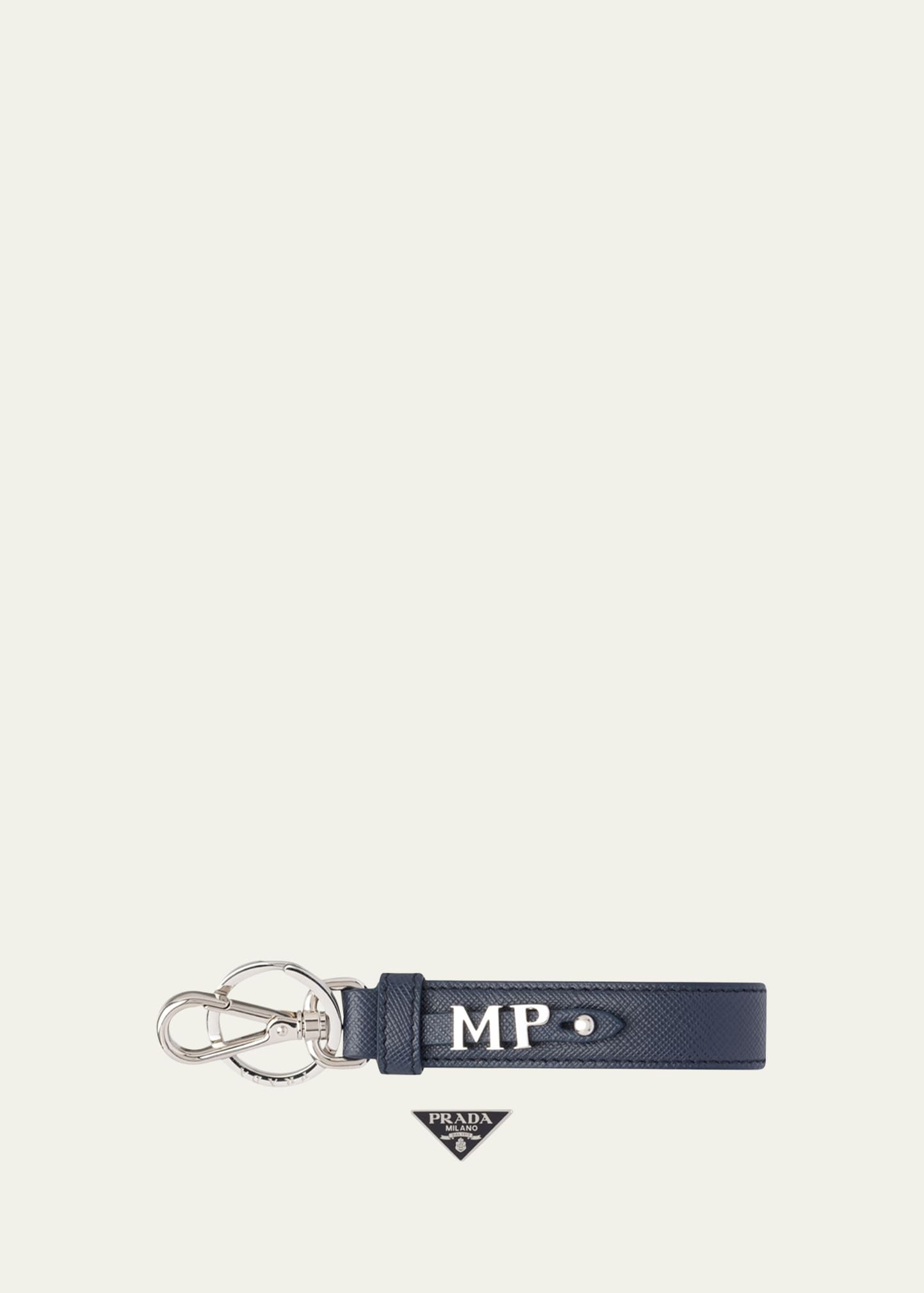 Prada Saffiano Leather And Metal Keychain - ShopStyle