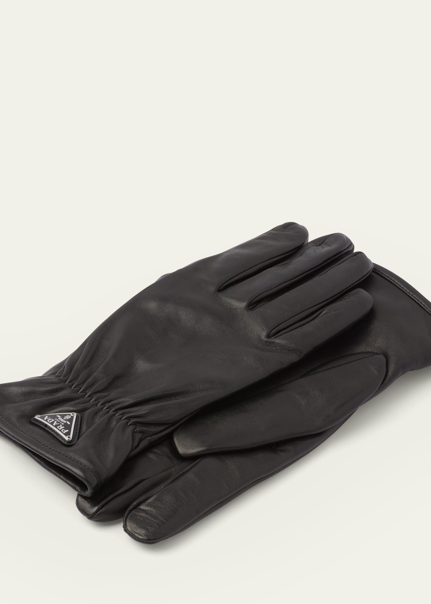 PRADA★関税・送料込★Prada Black nappa gloves Black Re-Nylon and nappa leather gloves | PRADA